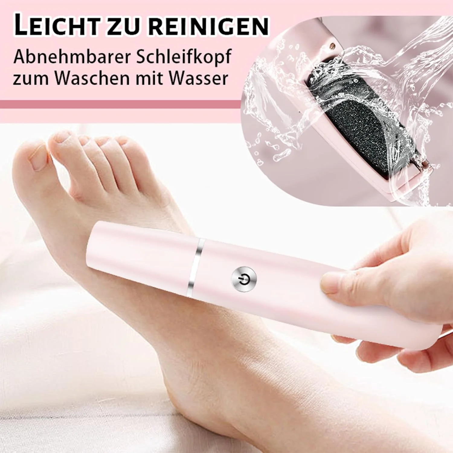 سوهان برقی پدیکور پا مدل 2025، دستگاه مراقبت از پا، سنگ پای برقی، از بین برنده پینه برقی پا، مناسب برای پوست های مرده، ضخیم و خشک پاشنه پا (صورتی)