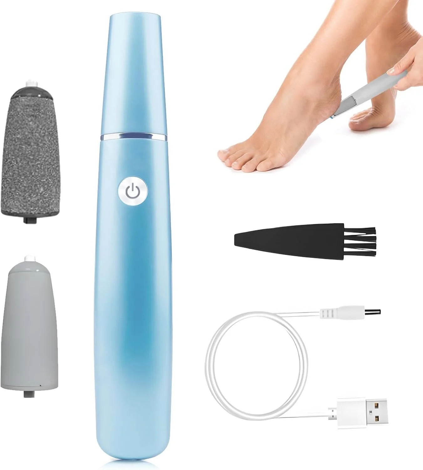 سوهان برقی پا، ست پدیکور، دستگاه الکتریکی مراقبت از پا، سوهان پا، از بین برنده پینه پا برای پاشنه های ترک خورده، پوست مرده، سخت و ترک خورده