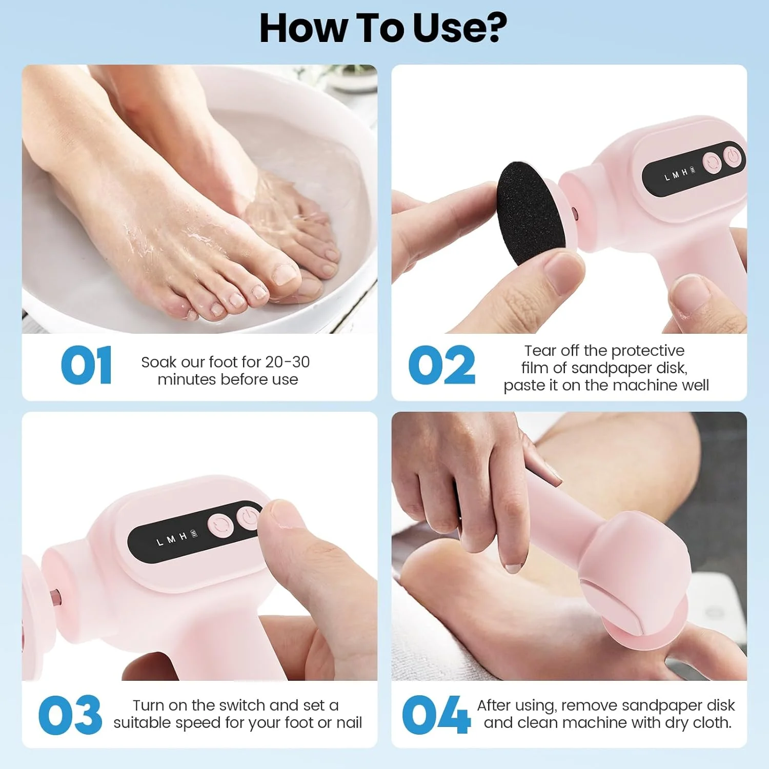 سوهان برقی پینه پا، دستگاه سنگ پای برقی 2 در 1، اسکرابر شارژی و بی سیم پا برای پوست های مرده، سرعت قابل تنظیم با دیسک های سمباده ای، ابزار حرفه ای پدیکور، صورتی سوهان برقی پینه پا، دستگاه سنگ پای برقی 2 در 1، اسکرابر شارژی و بی سیم پا برای پوست های مرده، سرعت قابل تنظیم با دیسک های سمباده ای، ابزار حرفه ای پدیکور، صورتی