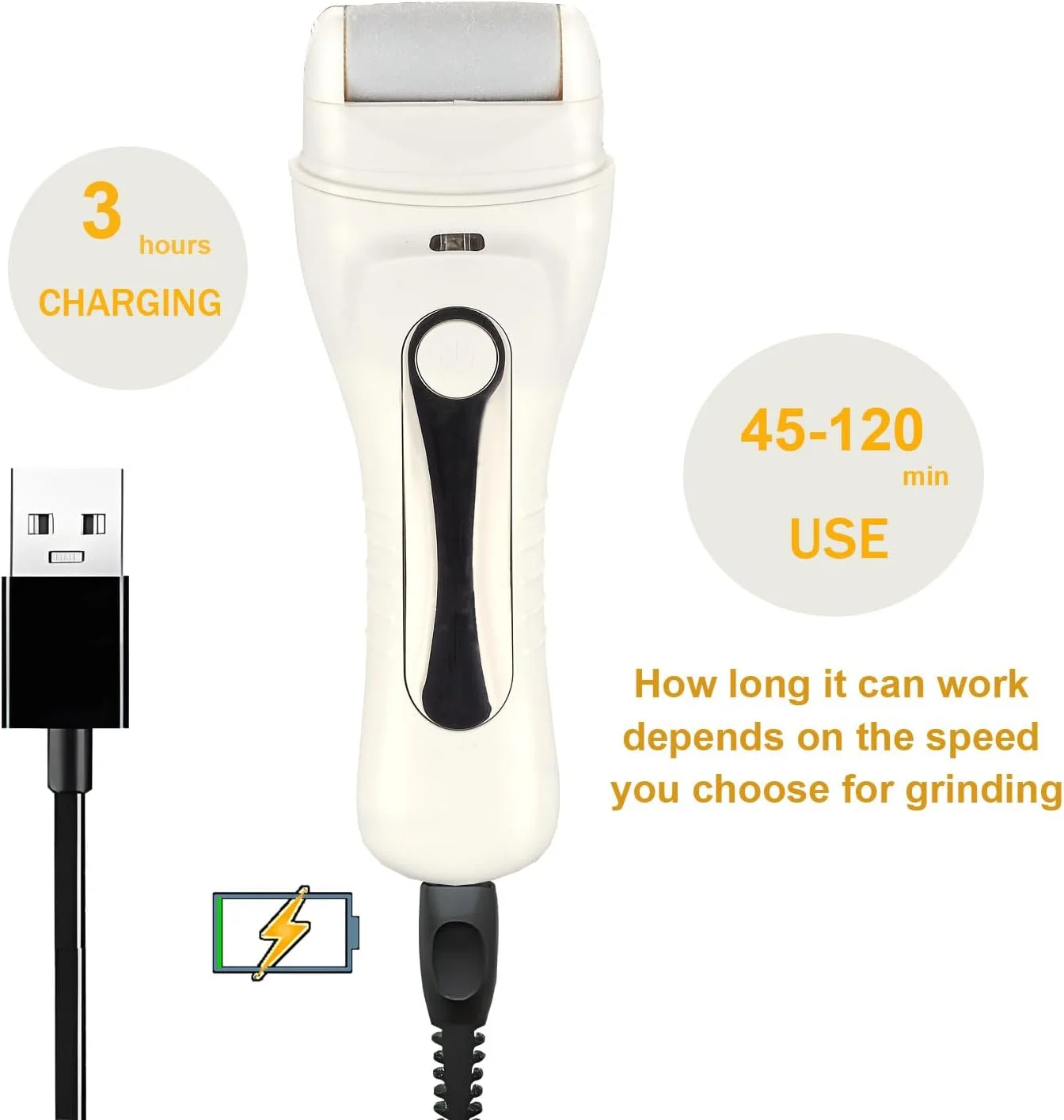 سوهان برقی پدیکور پا - قابل حمل و شارژی با 3 سری - کیت پدیکور برای پوست های خشک، مرده، سفت و ترک خورده سوهان برقی پدیکور پا - قابل حمل و شارژی با 3 سری - کیت پدیکور برای پوست های خشک، مرده، سفت و ترک خورده