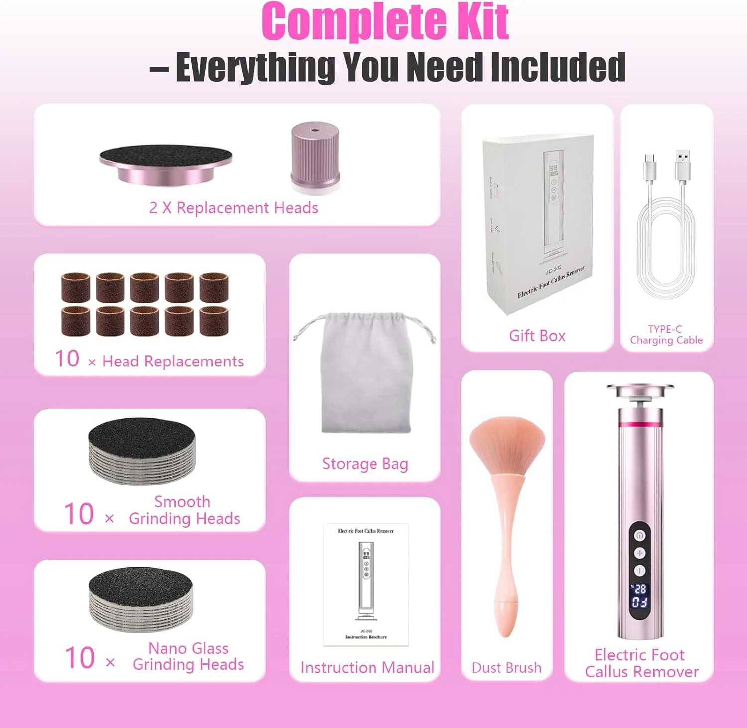 سوهان برقی پینه پا - سوهان پای شارژی 2 در 1 با دیسک های سمباده، سری های دریل ناخن، سرعت قابل تنظیم، نمایشگر LED، ابزار حرفه ای پدیکور برای داشتن پاهایی صاف و لطیف در هر زمان و مکان سوهان برقی پینه پا - سوهان پای شارژی 2 در 1 با دیسک های سمباده، سری های دریل ناخن، سرعت قابل تنظیم، نمایشگر LED، ابزار حرفه ای پدیکور برای داشتن پاهایی صاف و لطیف در هر زمان و مکان