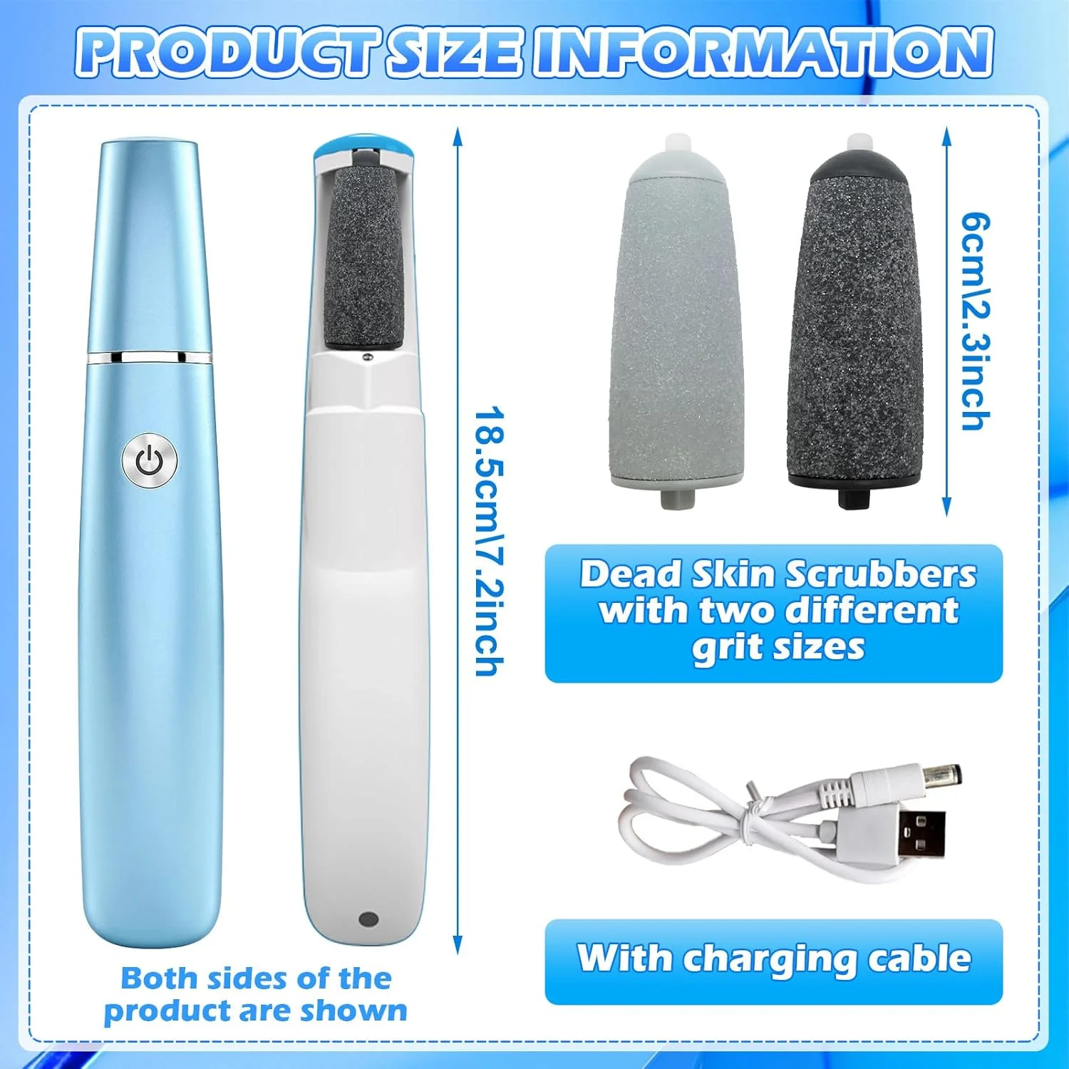 سوهان برقی پدیکور پا، سوهان برقی پا، سوهان برقی اتوماتیک، سوهان پا برای انگشتان پا، پاشنه، کناره پا و کف پا