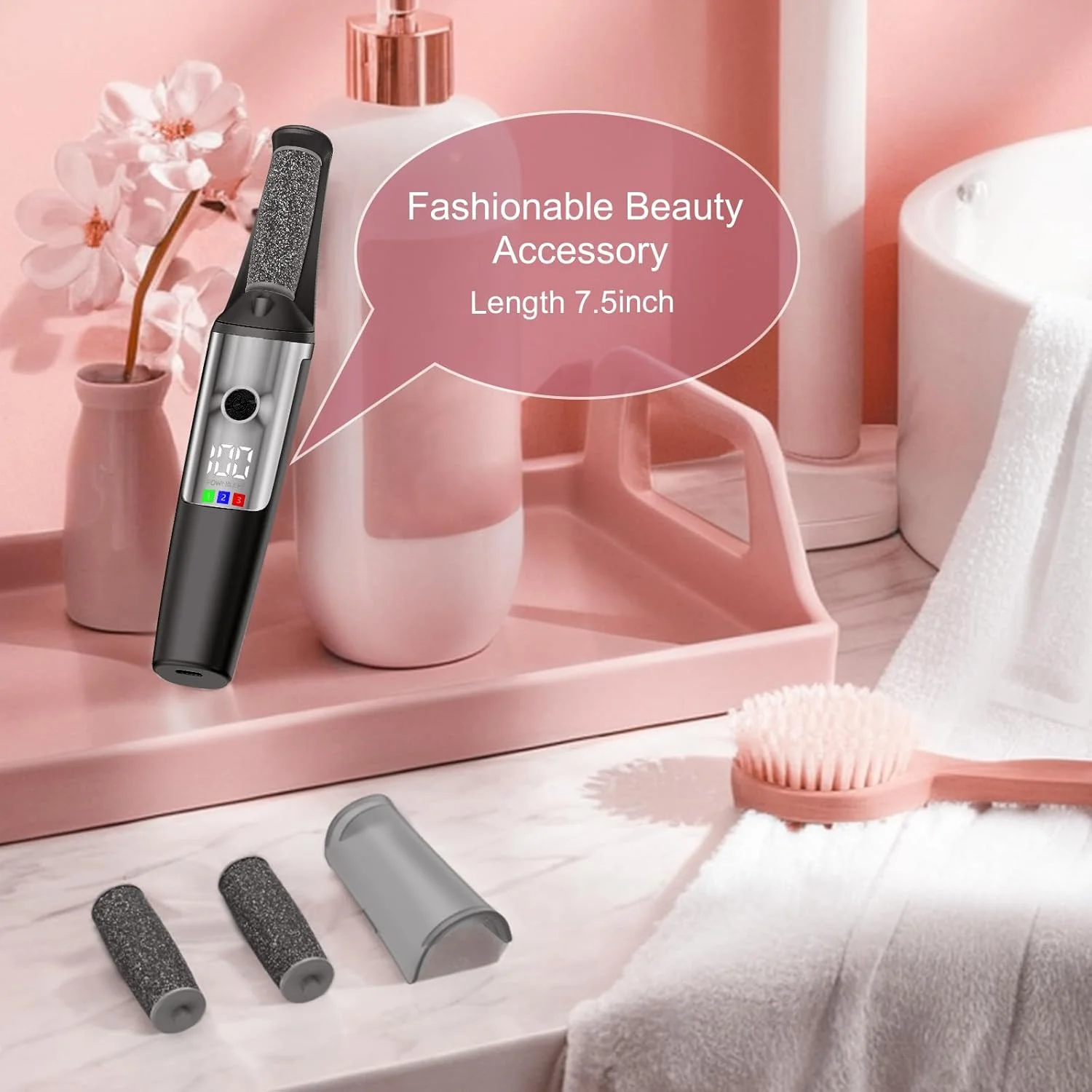 سوهان برقی پدیکور پا، سوهان برقی قابل شارژ برای پدیکور صاف، ابزار حرفه ای پدیکور برای پوست های خشک، مرده، ترک خورده و سخت، کیت مراقبت از پا در خانه برای آقایان و خانم ها