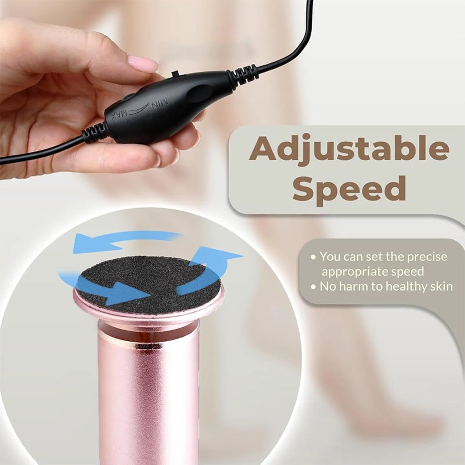 سوهان برقی پا، سوهان برقی قابل تنظیم سرعت با 60 عدد دیسک سمباده تعویضی، کیت پدیکور سوهان برقی پا برای از بین بردن پوست سفت و پینه (صورتی) سوهان برقی پا، سوهان برقی قابل تنظیم سرعت با 60 عدد دیسک سمباده تعویضی، کیت پدیکور سوهان برقی پا برای از بین بردن پوست سفت و پینه (صورتی)