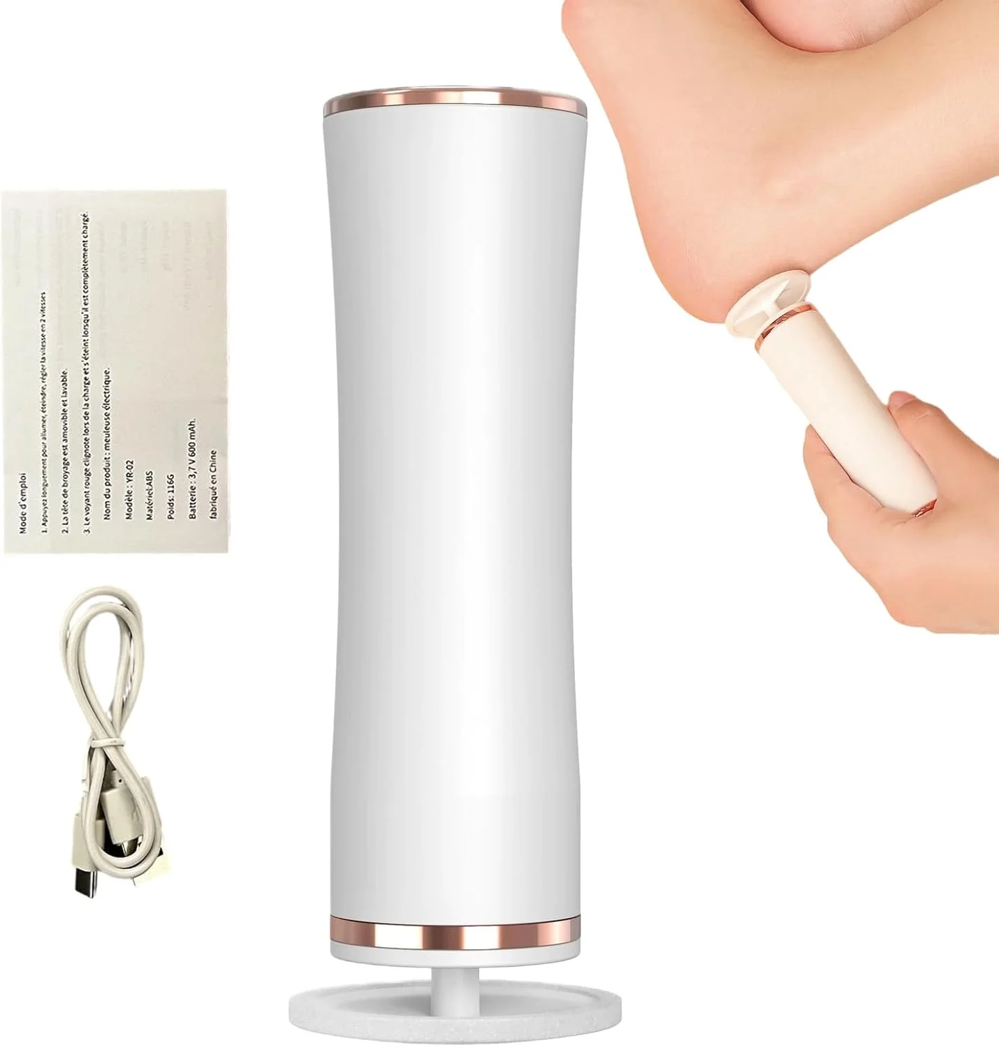 دستگاه الکتریکی از بین برنده پینه پا - اسکرابر دستی پوست مرده پا، دستگاه حرفه ای پدیکور شارژی مناسب برای همسر، دوست پسر، خانم ها، والدین، مادر، زن، پدر