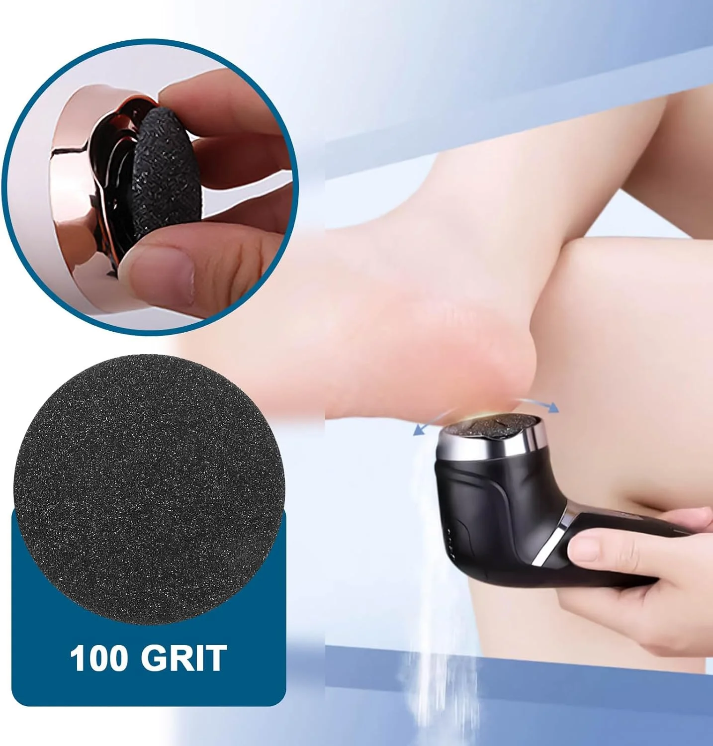 سری سنگ ساب یدکی 8 عددی ECSiNG، سازگار با دستگاه های پدیکور و از بین برنده پینه برقی آسیاآرک، درجه زبری 100 و درجه زبری 60