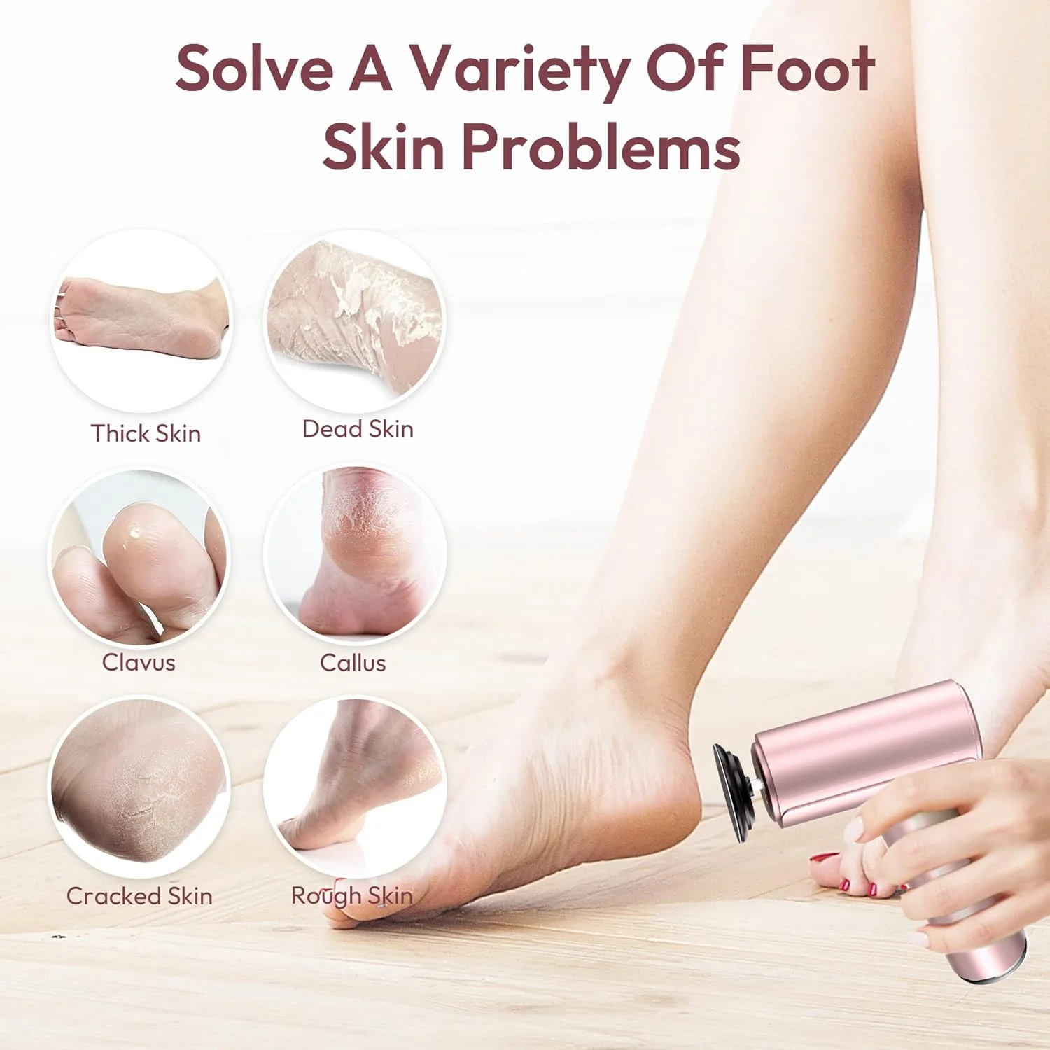 سوهان برقی پدیکور دریووکس، سوهان برقی شارژی 2 در 1 برای پا، ابزار پدیکور با 70 عدد کاغذ سمباده، سوهان حرفه ای پا برای پوست های مرده - صورتی سوهان برقی پدیکور دریووکس، سوهان برقی شارژی 2 در 1 برای پا، ابزار پدیکور با 70 عدد کاغذ سمباده، سوهان حرفه ای پا برای پوست های مرده - صورتی