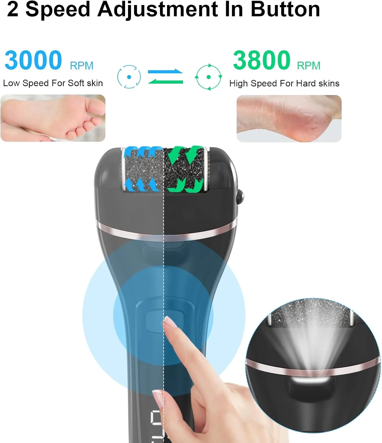 ست از بین برنده پینه پا برقی، آسیاب کننده با نمایشگر دیجیتال، ابزار پدیکور استیل ضد زنگ، کیت مراقبت قابل حمل، سوهان از بین برنده پوست مرده با 2 سرعت ست از بین برنده پینه پا برقی، آسیاب کننده با نمایشگر دیجیتال، ابزار پدیکور استیل ضد زنگ، کیت مراقبت قابل حمل، سوهان از بین برنده پوست مرده با 2 سرعت