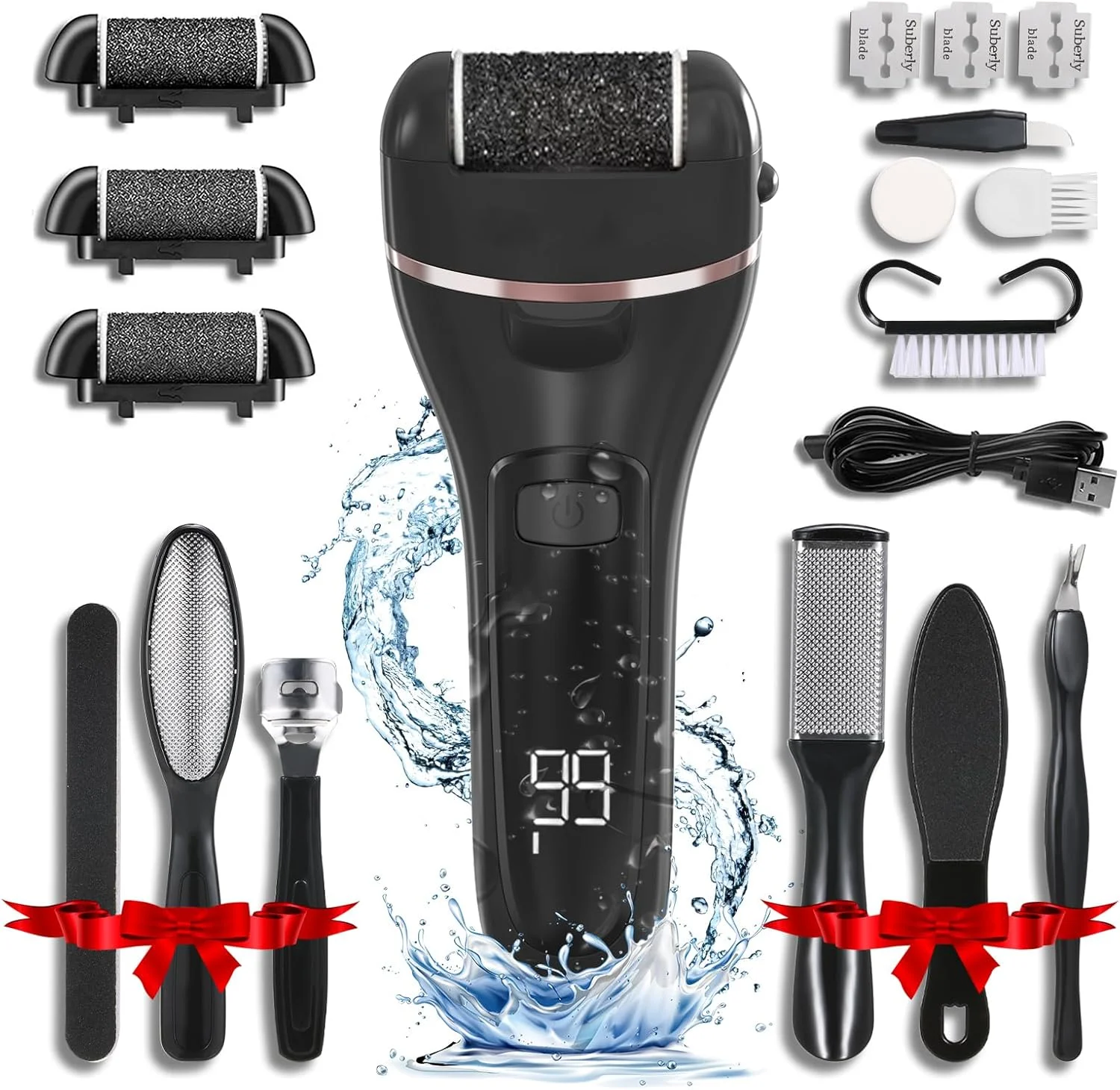 ست از بین برنده پینه پا برقی، آسیاب کننده با نمایشگر دیجیتال، ابزار پدیکور استیل ضد زنگ، کیت مراقبت قابل حمل، سوهان از بین برنده پوست مرده با 2 سرعت ست از بین برنده پینه پا برقی، آسیاب کننده با نمایشگر دیجیتال، ابزار پدیکور استیل ضد زنگ، کیت مراقبت قابل حمل، سوهان از بین برنده پوست مرده با 2 سرعت