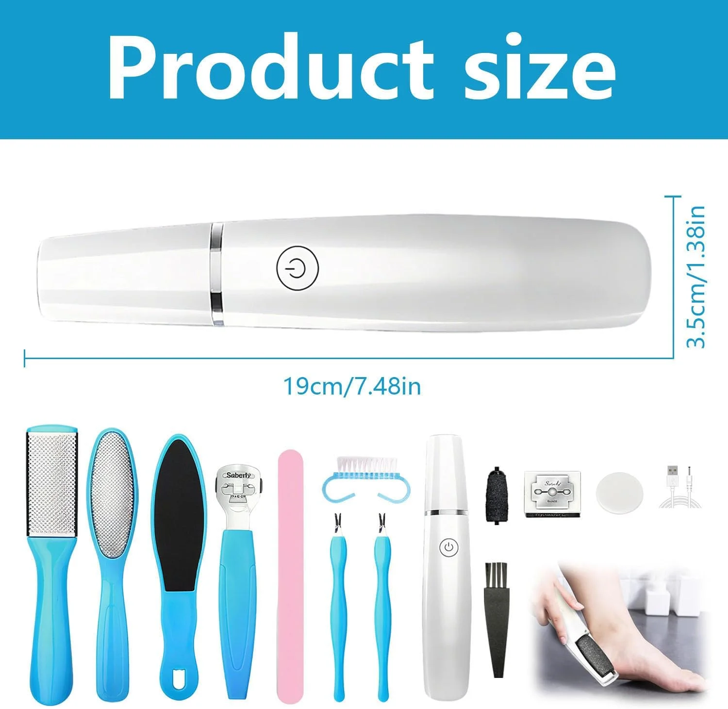 ست حرفه ای پدیکور برقی، سوهان پدیکور برقی پا به همراه غلطک های تعویضی ست حرفه ای پدیکور برقی، سوهان پدیکور برقی پا به همراه غلطک های تعویضی