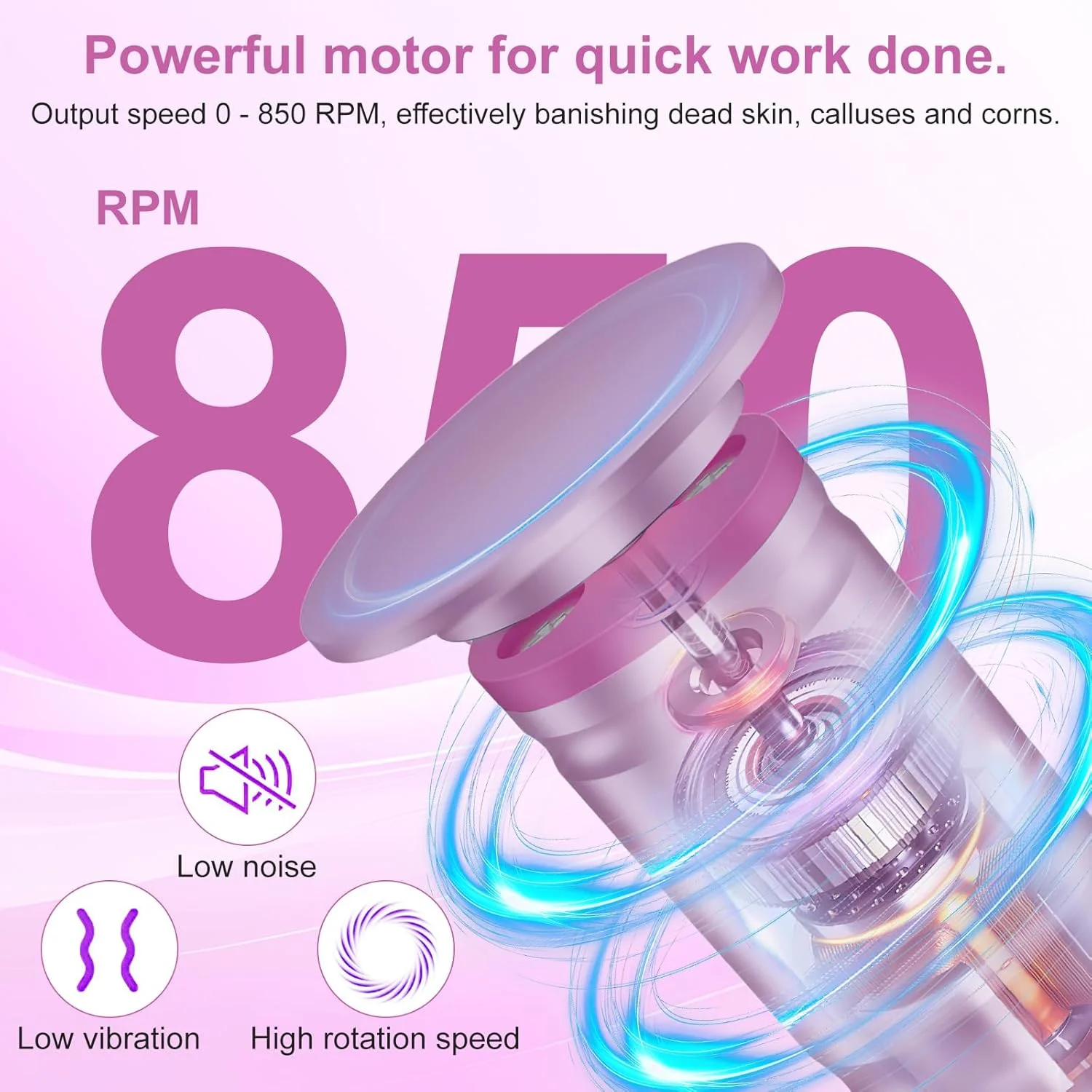 سوهان برقی پا، ست سوهان پدیکور 2 در 1، سرعت قابل تنظیم، پدیکور حرفه ای برای پاشنه های ترک خورده، پینه و پوست مرده (صورتی) سوهان برقی پا، ست سوهان پدیکور 2 در 1، سرعت قابل تنظیم، پدیکور حرفه ای برای پاشنه های ترک خورده، پینه و پوست مرده (صورتی)