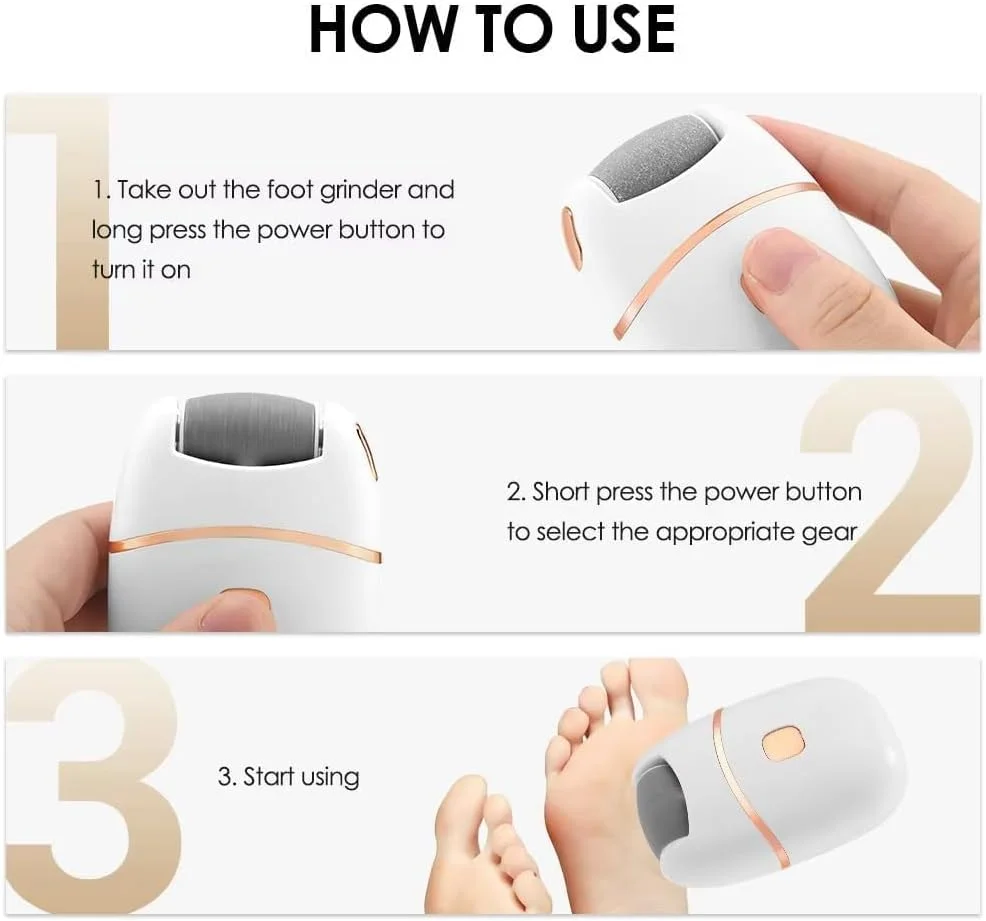 Electric Callus Remover, Rechargeable Foot Scrubber for Dead Skin & Cracked Heels, Pedicure Device with 2 Roller Heads, 2 Speeds & Waterproof Design for Smooth, Soft Feet (White Pedicure Tool) Electric Callus Remover, Rechargeable Foot Scrubber for Dead Skin & Cracked Heels, Pedicure Device with 2 Roller Heads, 2 Speeds & Waterproof Design for Smooth, Soft Feet (White Pedicure Tool)