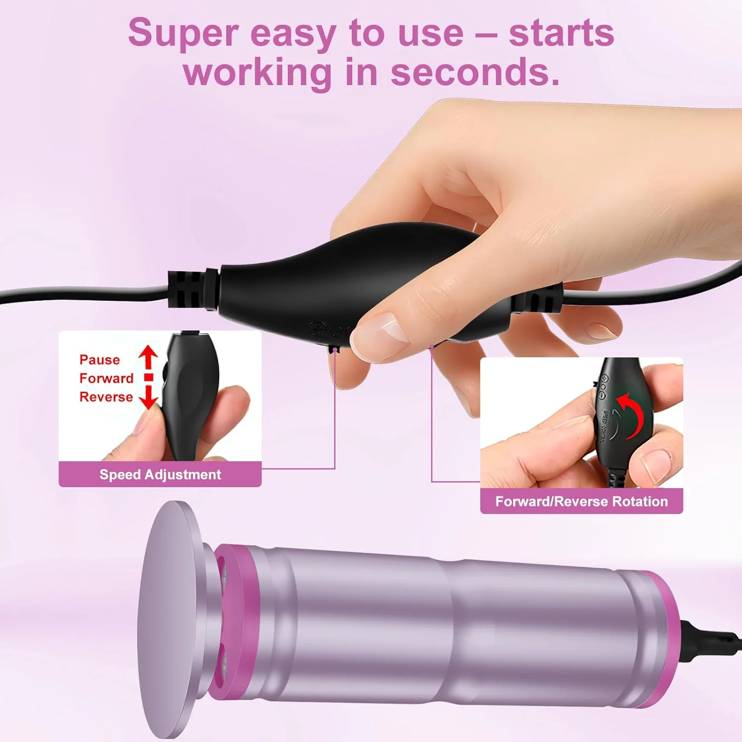 سوهان برقی پا، ست سوهان پدیکور 2 در 1، سرعت قابل تنظیم، پدیکور حرفه ای برای پاشنه های ترک خورده، پینه و پوست مرده (صورتی) سوهان برقی پا، ست سوهان پدیکور 2 در 1، سرعت قابل تنظیم، پدیکور حرفه ای برای پاشنه های ترک خورده، پینه و پوست مرده (صورتی)