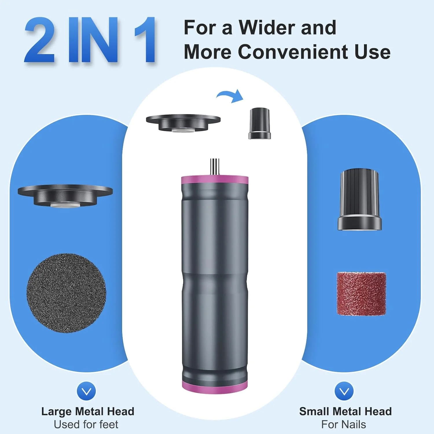 سوهان برقی پینه پا 2 در 1، سوهان برقی پینه پا با 20 عدد کاغذ سنباده و 10 حلقه یخی، سوهان برقی پا برای پوست های مرده و ترک خورده سوهان برقی پینه پا 2 در 1، سوهان برقی پینه پا با 20 عدد کاغذ سنباده و 10 حلقه یخی، سوهان برقی پا برای پوست های مرده و ترک خورده