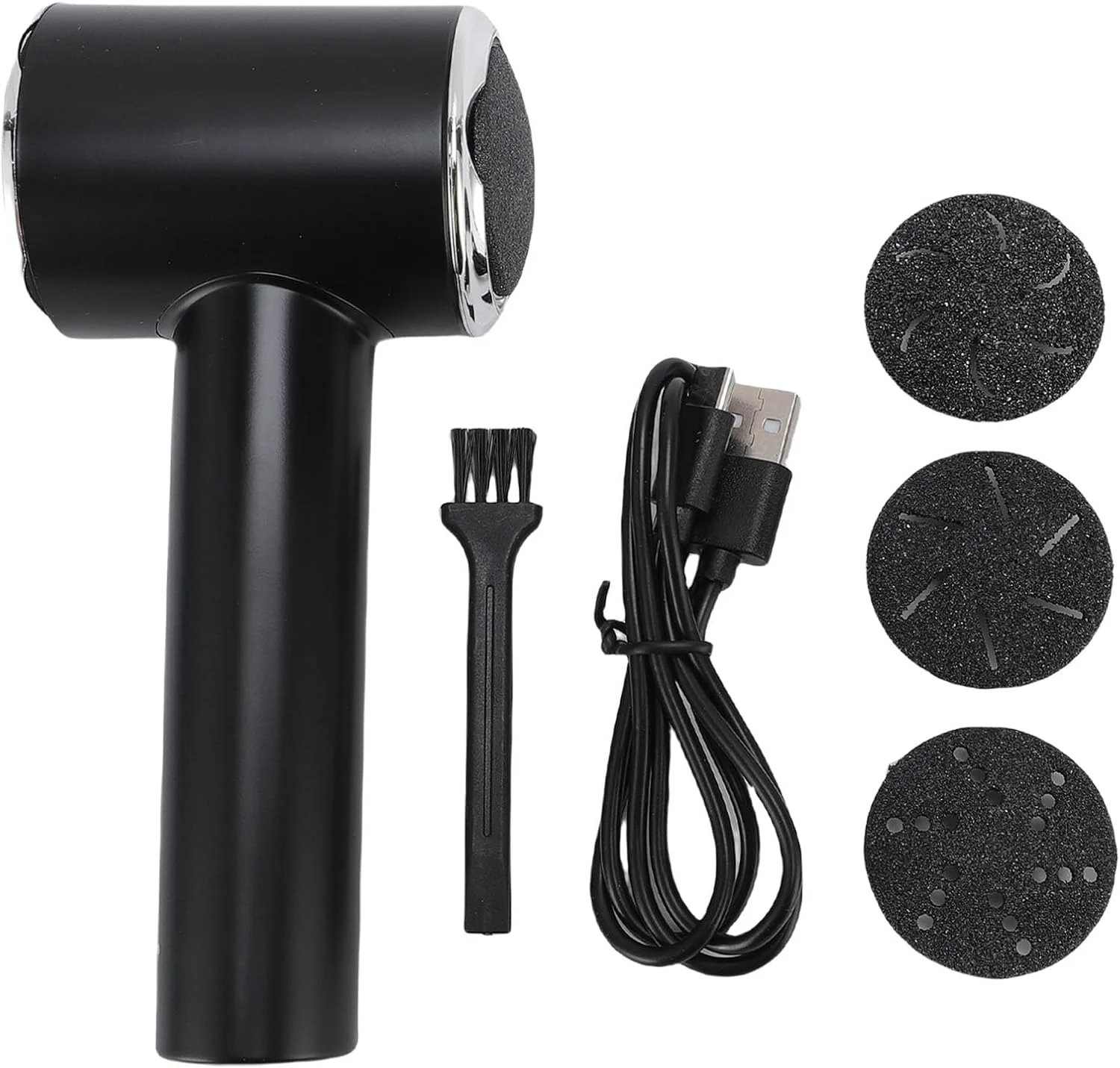 سوهان برقی پدیکور پا پانگناس با قابلیت مکش خودکار، دارای صفحه نمایش دیجیتال، ضد آب، 2 سرعت قابل تنظیم و 3 سری سمباده زبر و نرم (مشکی)