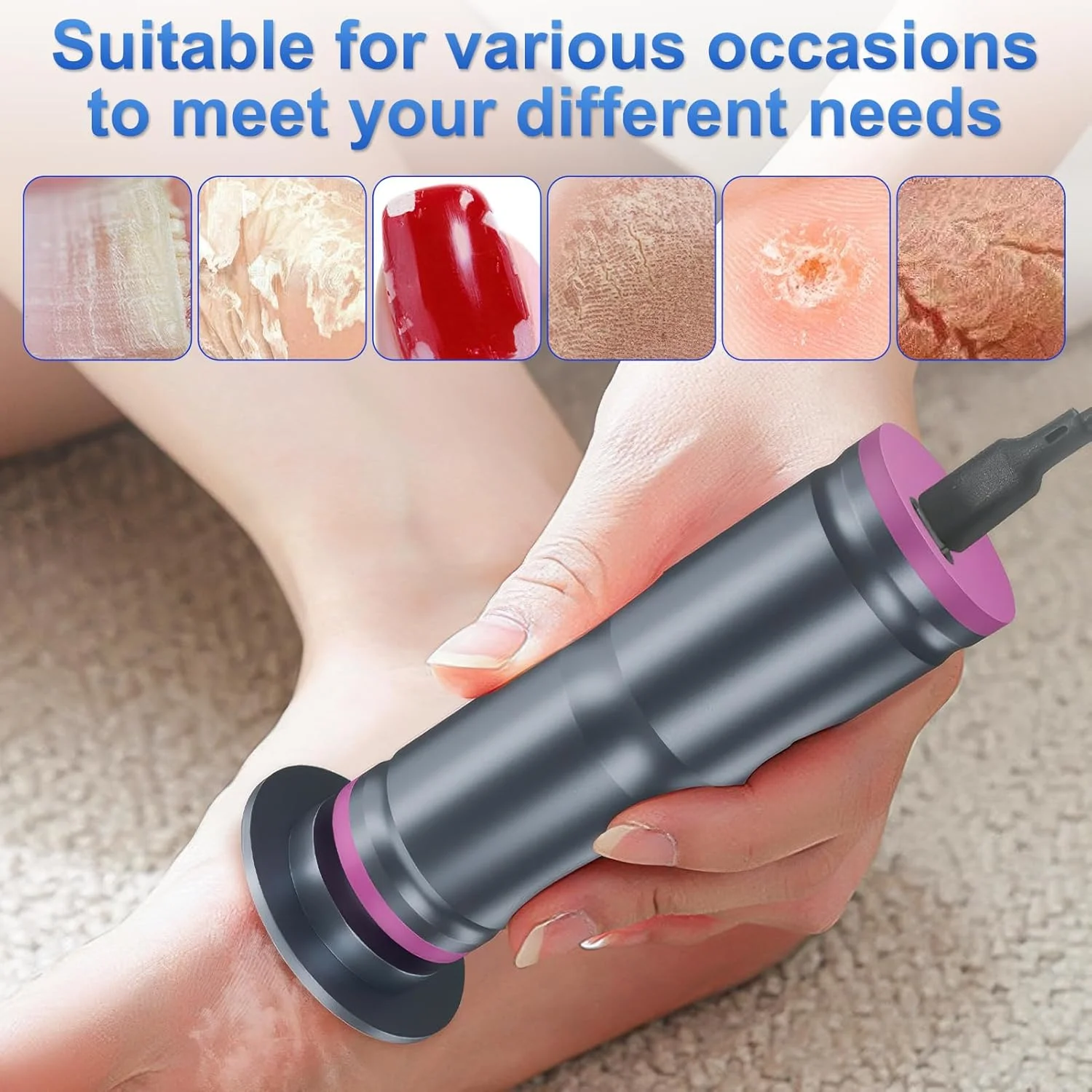 سوهان برقی پینه پا، پلنر پا، 850 دور در دقیقه، کنترل سرعت پیوسته، 30 عدد سری سمباده برقی، شامل تغییر جهت چرخش برای مراقبت حرفه ای از پا در خانه، خاکستری سوهان برقی پینه پا، پلنر پا، 850 دور در دقیقه، کنترل سرعت پیوسته، 30 عدد سری سمباده برقی، شامل تغییر جهت چرخش برای مراقبت حرفه ای از پا در خانه، خاکستری