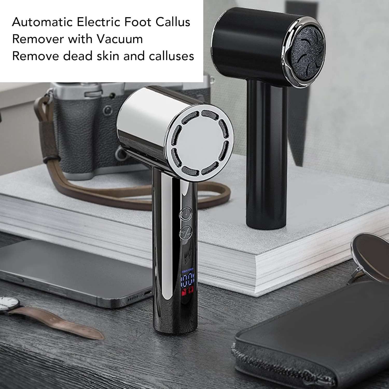 سوهان برقی پدیکور پا پانگناس با قابلیت مکش خودکار، دارای صفحه نمایش دیجیتال، ضد آب، 2 سرعت قابل تنظیم و 3 سری سمباده زبر و نرم (مشکی) سوهان برقی پدیکور پا پانگناس با قابلیت مکش خودکار، دارای صفحه نمایش دیجیتال، ضد آب، 2 سرعت قابل تنظیم و 3 سری سمباده زبر و نرم (مشکی)