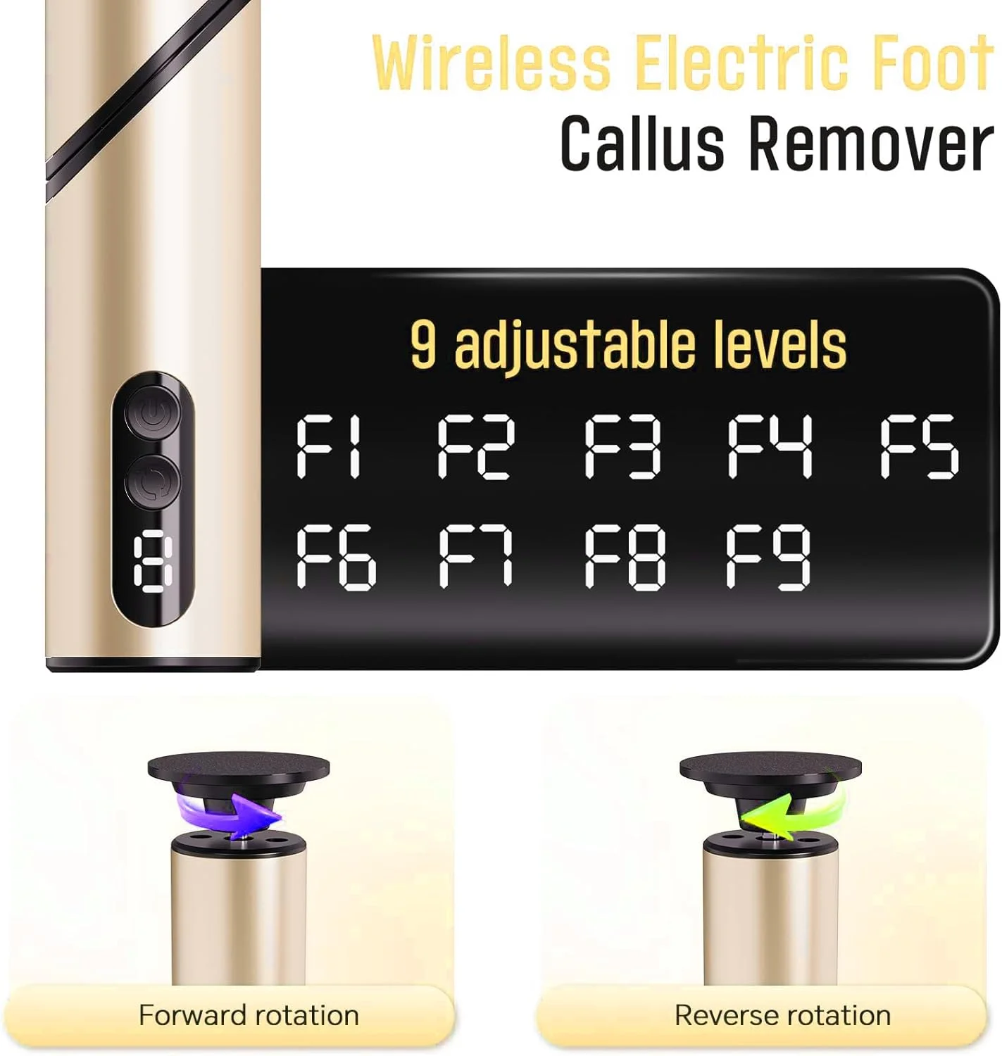 سوهان برقی پدیکور 2 در 1، از بین برنده پینه پا، سوهان برقی پا، ابزار پدیکور با 9 سرعت قابل تنظیم سوهان برقی پدیکور 2 در 1، از بین برنده پینه پا، سوهان برقی پا، ابزار پدیکور با 9 سرعت قابل تنظیم