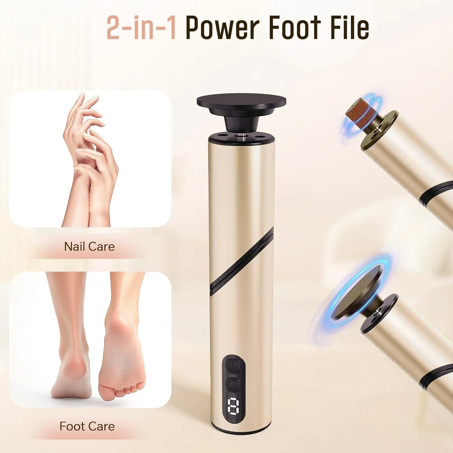 سوهان برقی پدیکور 2 در 1، از بین برنده پینه پا، سوهان برقی پا، ابزار پدیکور با 9 سرعت قابل تنظیم سوهان برقی پدیکور 2 در 1، از بین برنده پینه پا، سوهان برقی پا، ابزار پدیکور با 9 سرعت قابل تنظیم
