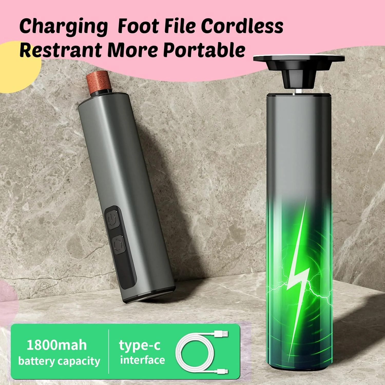 سوهان برقی پدیکور و سوهان ناخن Dolcevitae - سوهان برقی پا، 9 سرعت قابل تنظیم، باتری قابل شارژ 1800mAh، بدنه آلومینیومی قابل حمل با شارژ Type-C برای خانه و مسافرت (مشکی) سوهان برقی پدیکور و سوهان ناخن Dolcevitae - سوهان برقی پا، 9 سرعت قابل تنظیم، باتری قابل شارژ 1800mAh، بدنه آلومینیومی قابل حمل با شارژ Type-C برای خانه و مسافرت (مشکی)