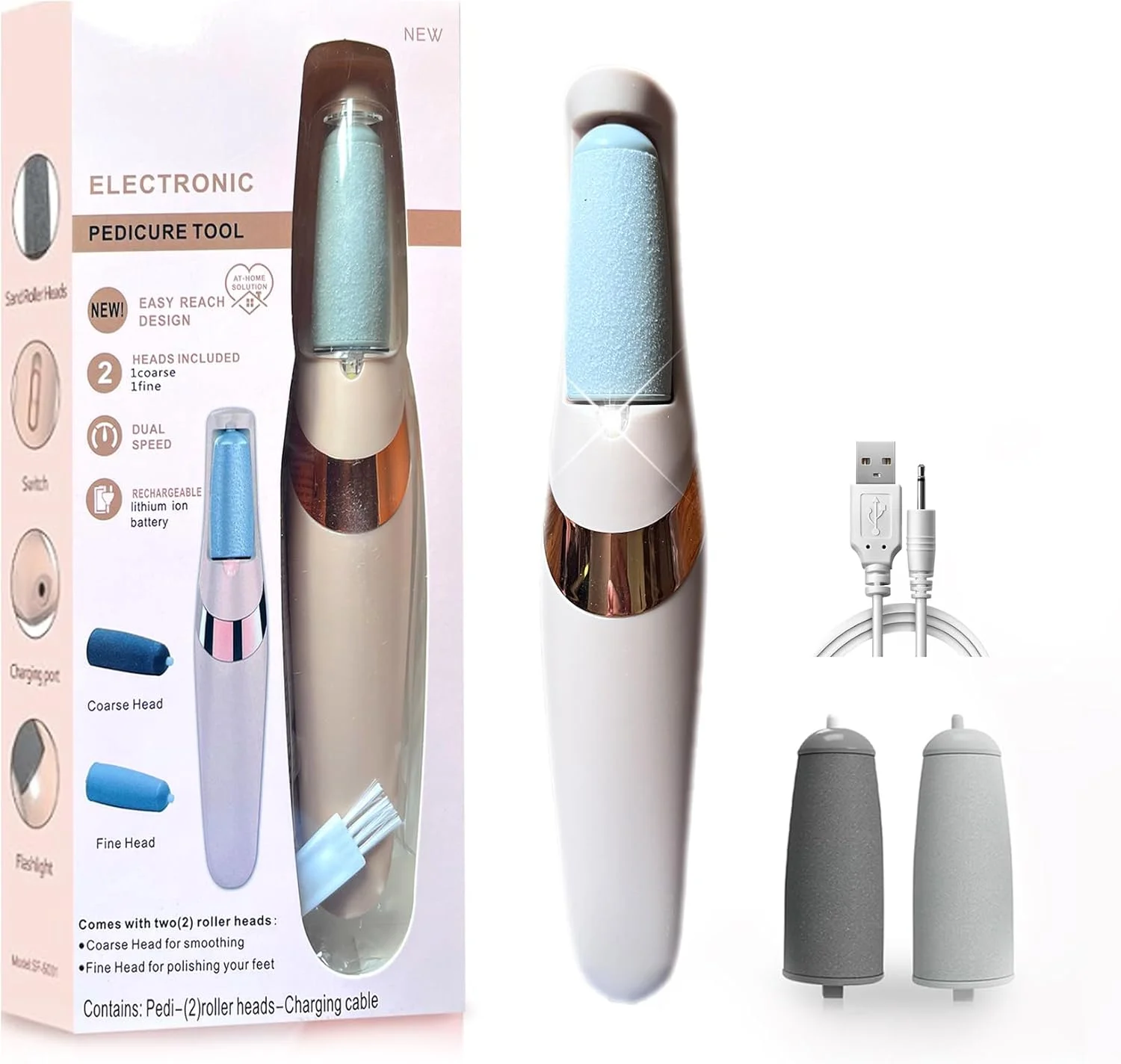 دستگاه پدیکور برقی DNXCDM، سوهان پدیکور شارژی برای از بین بردن پینه پا، بهترین ابزار مراقبت از پا