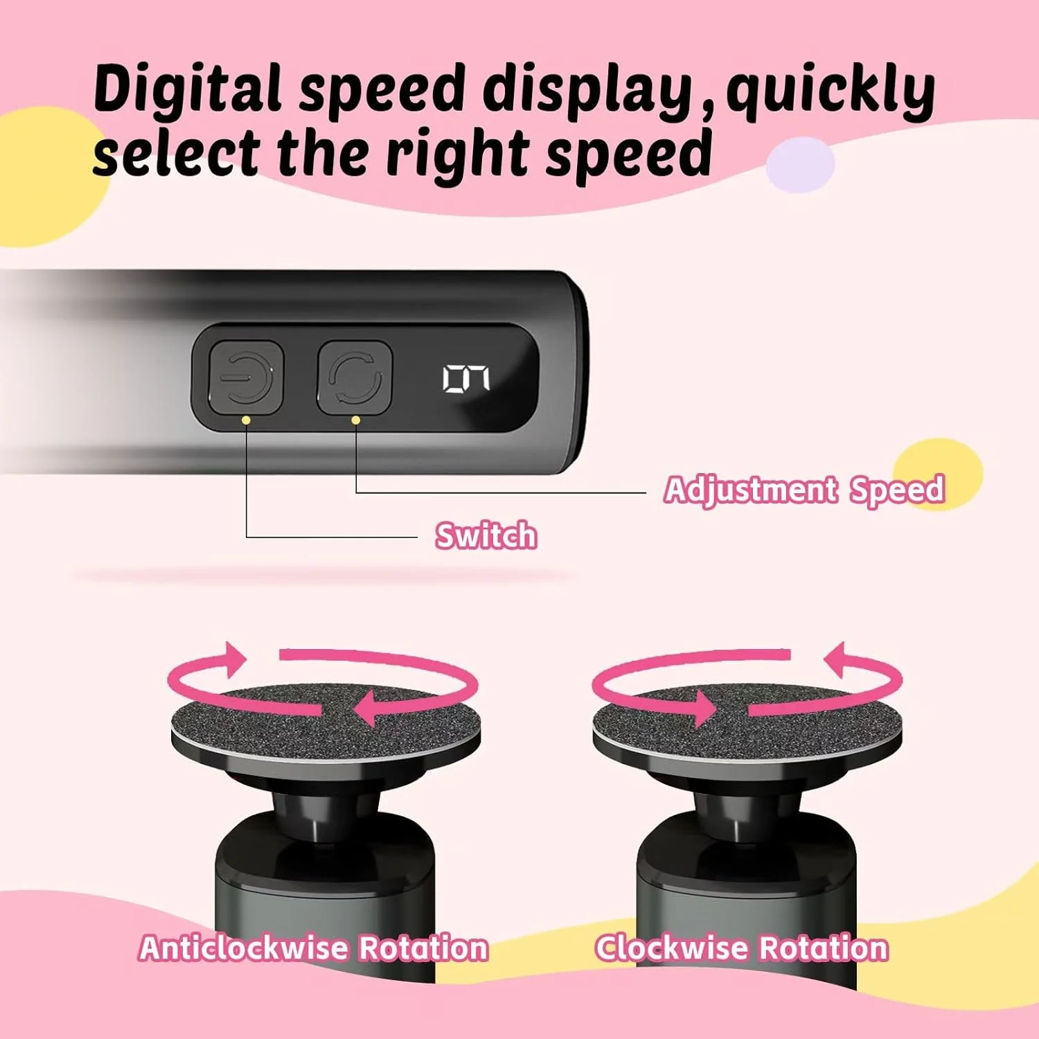 سوهان برقی پدیکور پا Dolcevitae - دارای 9 سرعت با دیسک سنگ زنی کریستال شیشه ای و جعبه نگهداری، 20 عدد کاغذ سنباده 80/120، 10 سری ناخن، شارژ سریع Type-C برای پوست های مرده سوهان برقی پدیکور پا Dolcevitae - دارای 9 سرعت با دیسک سنگ زنی کریستال شیشه ای و جعبه نگهداری، 20 عدد کاغذ سنباده 80/120، 10 سری ناخن، شارژ سریع Type-C برای پوست های مرده