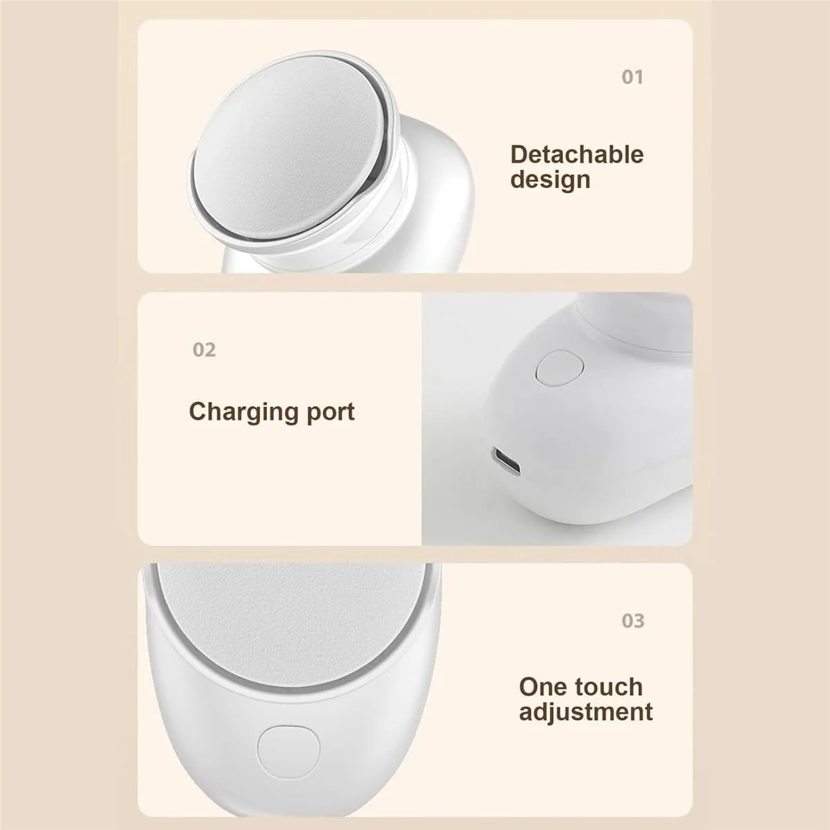 مینی سنگ پای برقی قابل حمل، سوهان پدیکور برقی شارژی USB با 2 سری سنگ زنی، فایل پدیکور الکترونیکی دو سرعته برای ترمیم پاشنه پا، ابزار مراقبت از پوست های مرده، سفت و خشک ترک خورده