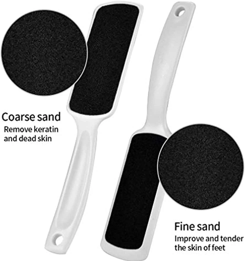 سوهان پدیکور پا DELFINO، از بین برنده پینه، سوهان پای دو طرفه حرفه ای و از بین برنده پینه برای پوست های مرده، قابل استفاده بر روی پاهای خشک و مرطوب (بسته 4 عددی)