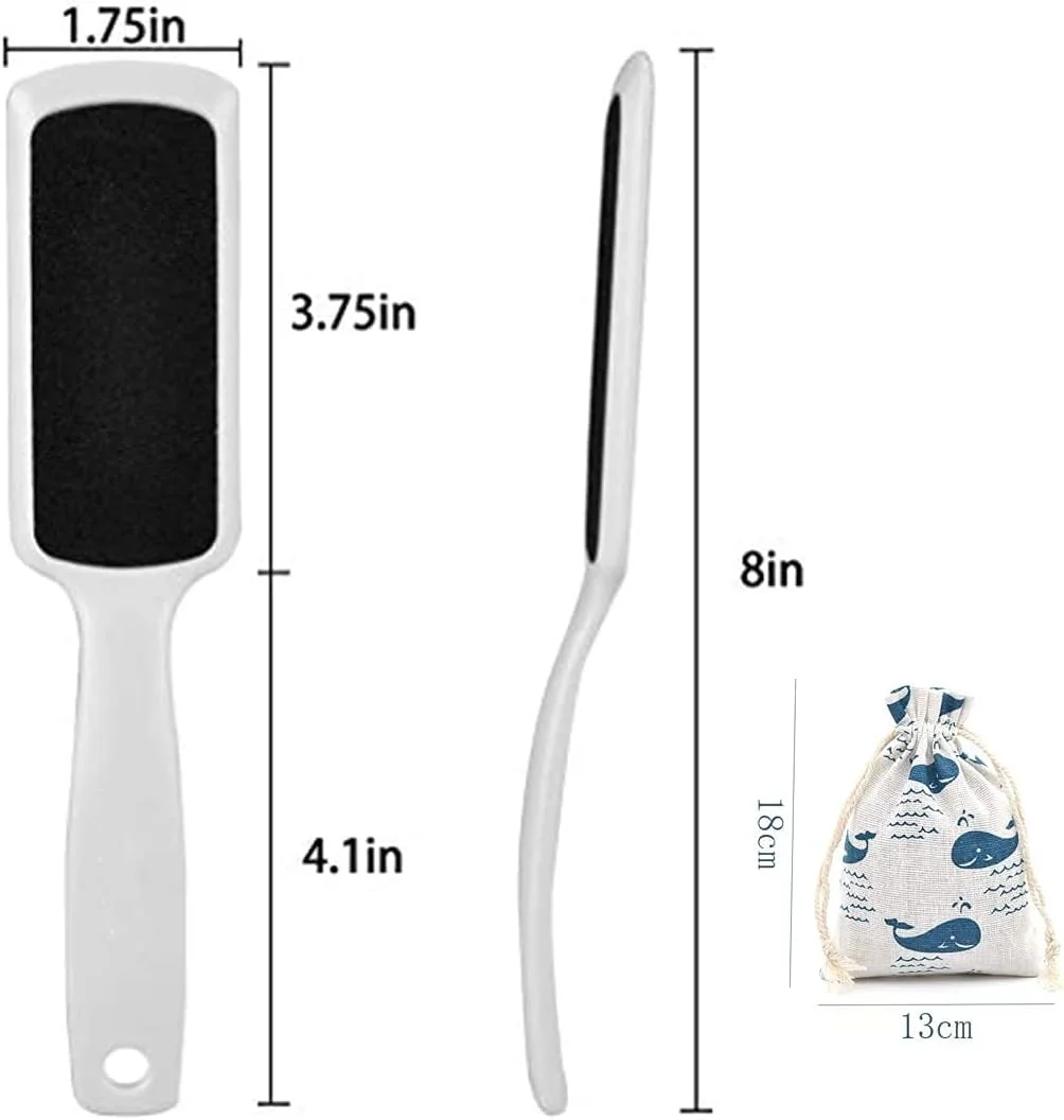 سوهان پدیکور پا DELFINO، از بین برنده پینه، سوهان پای دو طرفه حرفه ای و از بین برنده پینه برای پوست های مرده، قابل استفاده بر روی پاهای خشک و مرطوب (بسته 4 عددی)