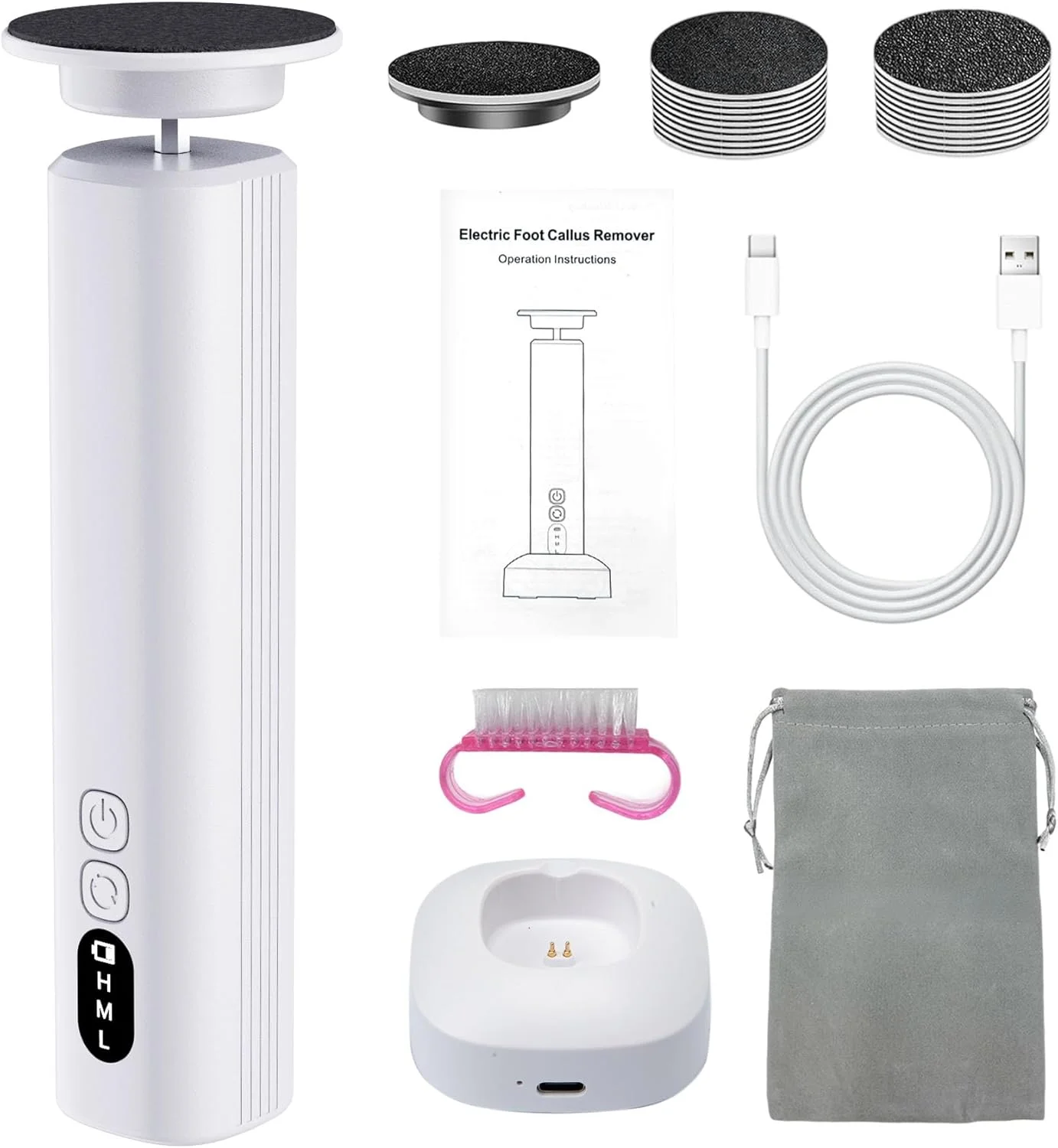 سوهان برقی پدیکور پا - سوهان شارژی پا برای داشتن پاهایی نرم و لطیف، 6 سرعت، شارژ USB، پدهای سمباده ای قابل تعویض، از بین برنده پوست مرده قابل حمل برای آقایان و خانم ها سوهان برقی پدیکور پا - سوهان شارژی پا برای داشتن پاهایی نرم و لطیف، 6 سرعت، شارژ USB، پدهای سمباده ای قابل تعویض، از بین برنده پوست مرده قابل حمل برای آقایان و خانم ها