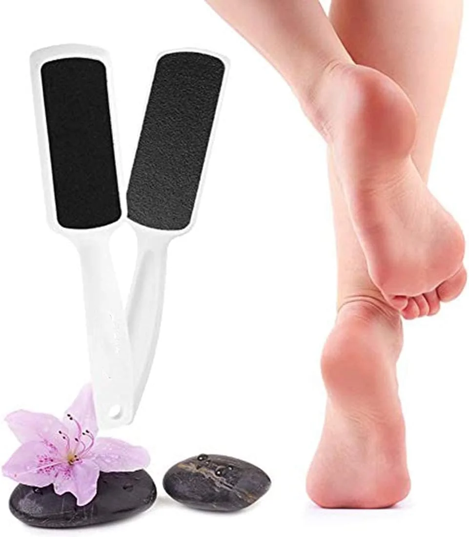 سوهان پدیکور پا DELFINO، از بین برنده پینه، سوهان پای دو طرفه حرفه ای و از بین برنده پینه برای پوست های مرده، قابل استفاده بر روی پاهای خشک و مرطوب (بسته 4 عددی)