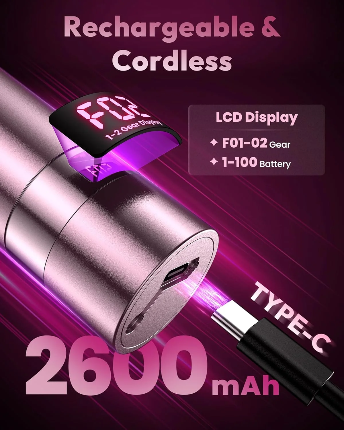 سوهان پدیکور پا آو رز، سوهان برقی بدون سیم پا با باتری قابل شارژ 2600 میلی آمپر ساعتی، سوهان آلومینیومی 6.2 اینچی، ابزار حرفه ای پدیکور برای پوست های مرده/سخت/خشک و پاشنه های ترک خورده سوهان پدیکور پا آو رز، سوهان برقی بدون سیم پا با باتری قابل شارژ 2600 میلی آمپر ساعتی، سوهان آلومینیومی 6.2 اینچی، ابزار حرفه ای پدیکور برای پوست های مرده/سخت/خشک و پاشنه های ترک خورده