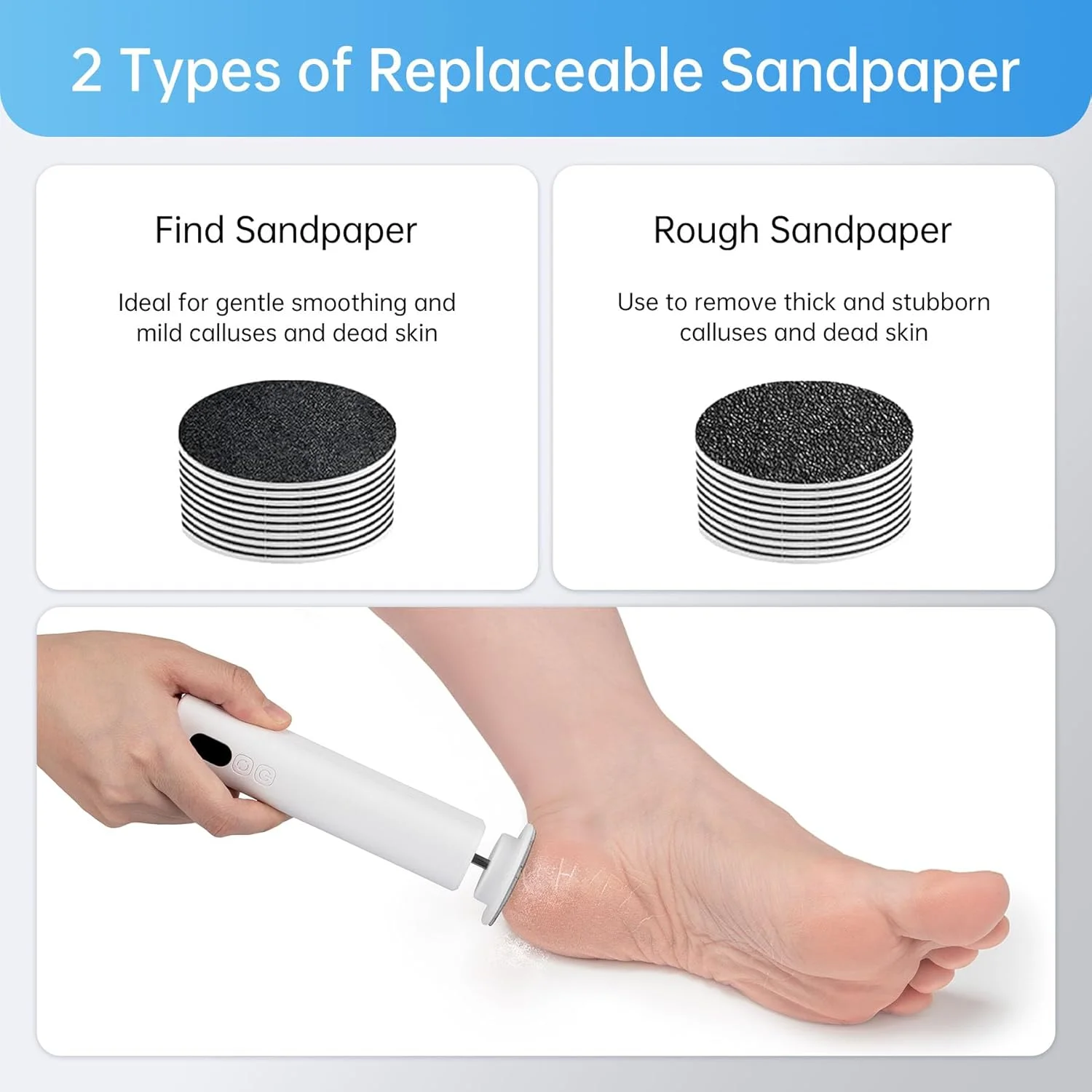 سوهان برقی پدیکور پا - سوهان شارژی پا برای داشتن پاهایی نرم و لطیف، 6 سرعت، شارژ USB، پدهای سمباده ای قابل تعویض، از بین برنده پوست مرده قابل حمل برای آقایان و خانم ها سوهان برقی پدیکور پا - سوهان شارژی پا برای داشتن پاهایی نرم و لطیف، 6 سرعت، شارژ USB، پدهای سمباده ای قابل تعویض، از بین برنده پوست مرده قابل حمل برای آقایان و خانم ها