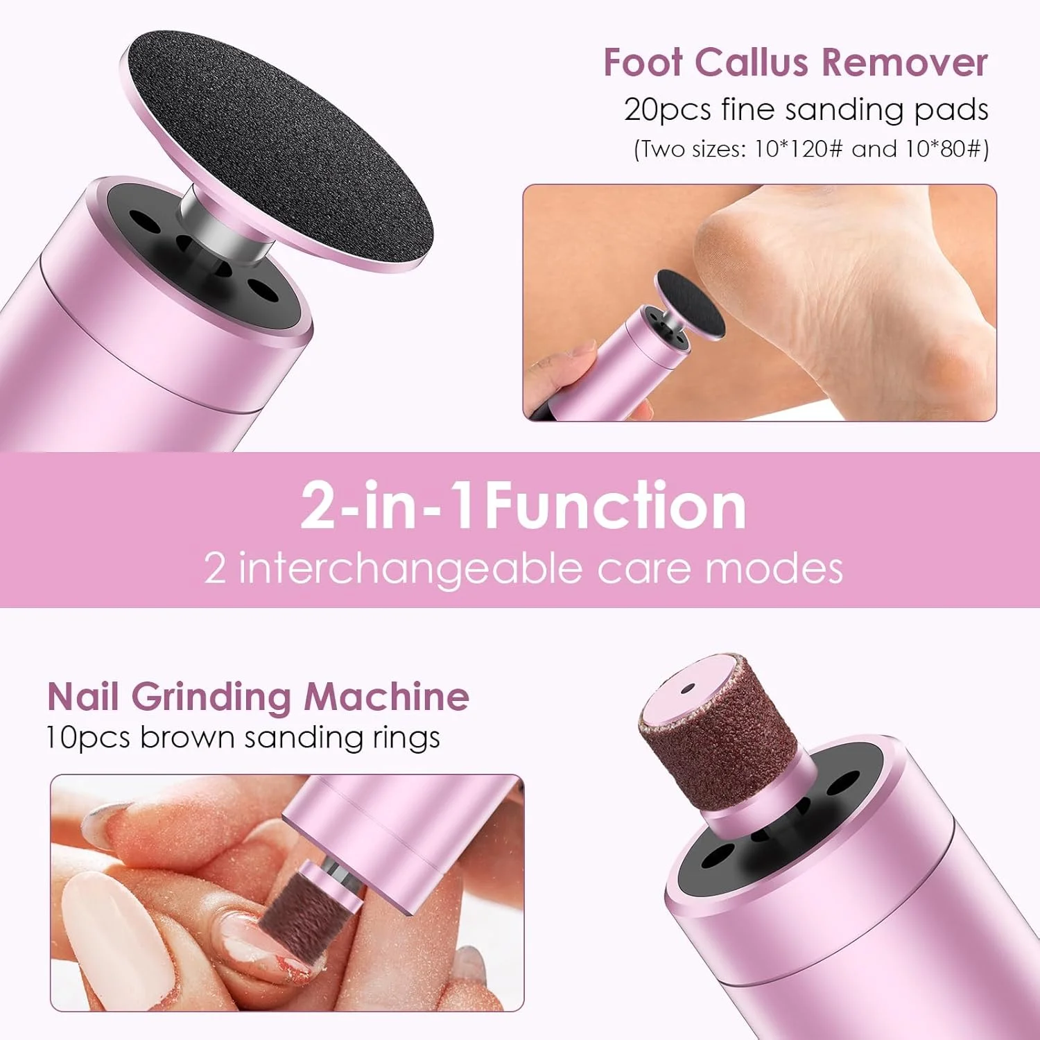 سوهان برقی پدیکور دو کاره COSICOSY برای پا و ناخن، سوهان برقی شارژی پا با 30 سری، سنگ پا برقی برای پوست سفت، 9 سرعت قابل تنظیم، ابزار پدیکور 1200 میلی آمپر ساعتی برای آقایان و بانوان، صورتی سوهان برقی پدیکور دو کاره COSICOSY برای پا و ناخن، سوهان برقی شارژی پا با 30 سری، سنگ پا برقی برای پوست سفت، 9 سرعت قابل تنظیم، ابزار پدیکور 1200 میلی آمپر ساعتی برای آقایان و بانوان، صورتی