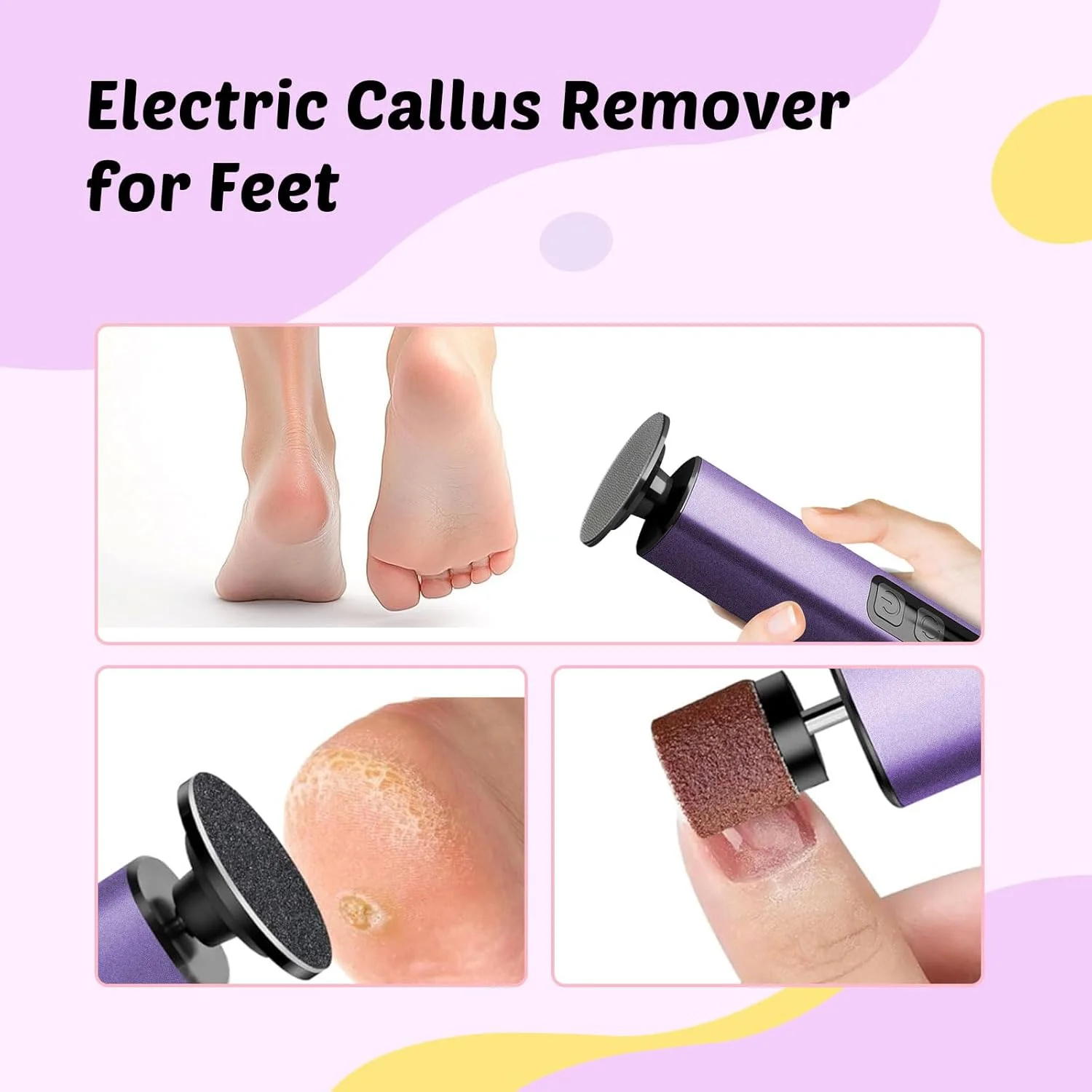 سوهان برقی پدیکور پا Dolcevitae - دارای 9 سرعت با دیسک سنگ زنی کریستال شیشه ای و جعبه نگهداری، 20 عدد کاغذ سنباده 80/120، 10 سری ناخن، شارژ سریع Type-C برای پوست های مرده سوهان برقی پدیکور پا Dolcevitae - دارای 9 سرعت با دیسک سنگ زنی کریستال شیشه ای و جعبه نگهداری، 20 عدد کاغذ سنباده 80/120، 10 سری ناخن، شارژ سریع Type-C برای پوست های مرده