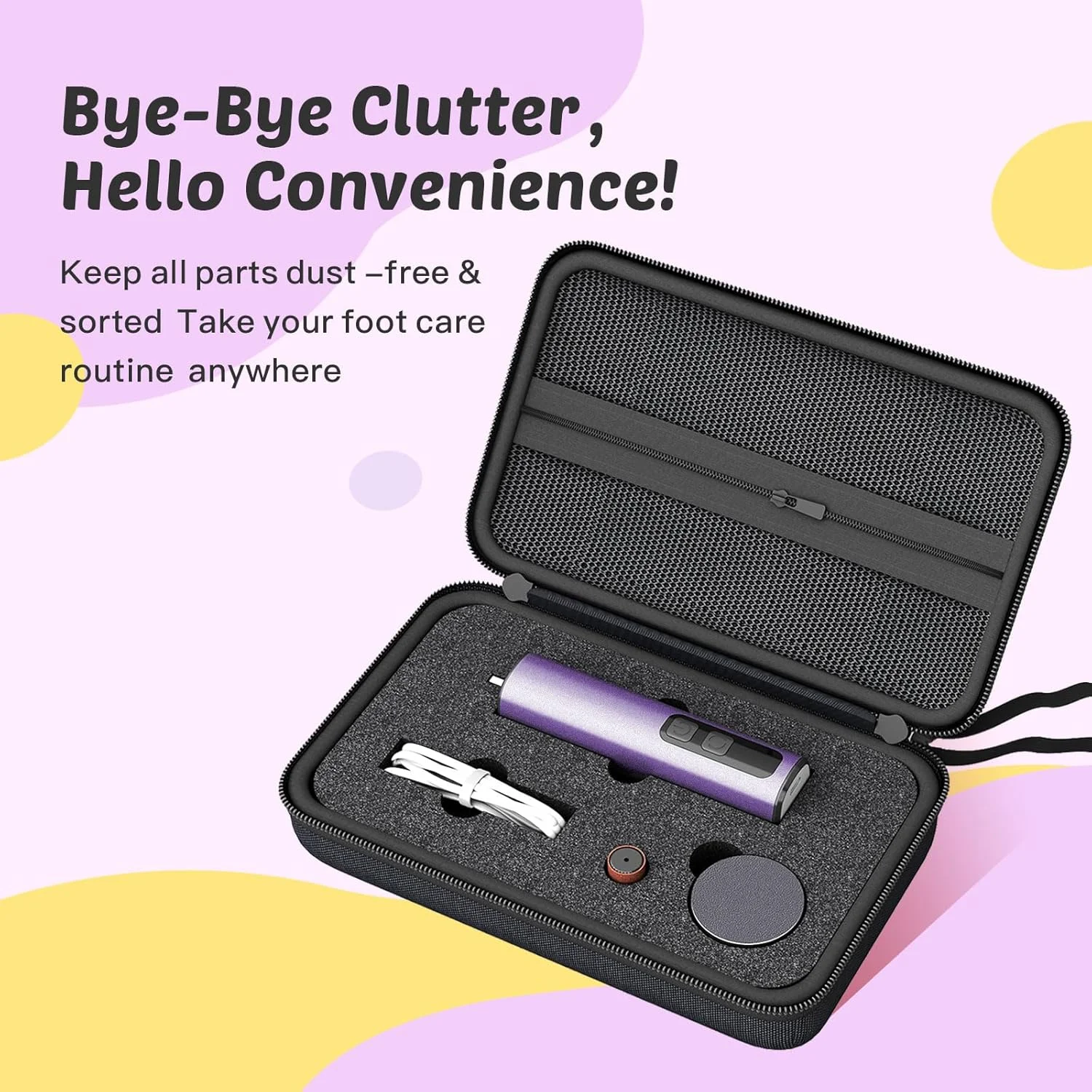 سوهان برقی پدیکور پا Dolcevitae - دارای 9 سرعت با دیسک سنگ زنی کریستال شیشه ای و جعبه نگهداری، 20 عدد کاغذ سنباده 80/120، 10 سری ناخن، شارژ سریع Type-C برای پوست های مرده سوهان برقی پدیکور پا Dolcevitae - دارای 9 سرعت با دیسک سنگ زنی کریستال شیشه ای و جعبه نگهداری، 20 عدد کاغذ سنباده 80/120، 10 سری ناخن، شارژ سریع Type-C برای پوست های مرده