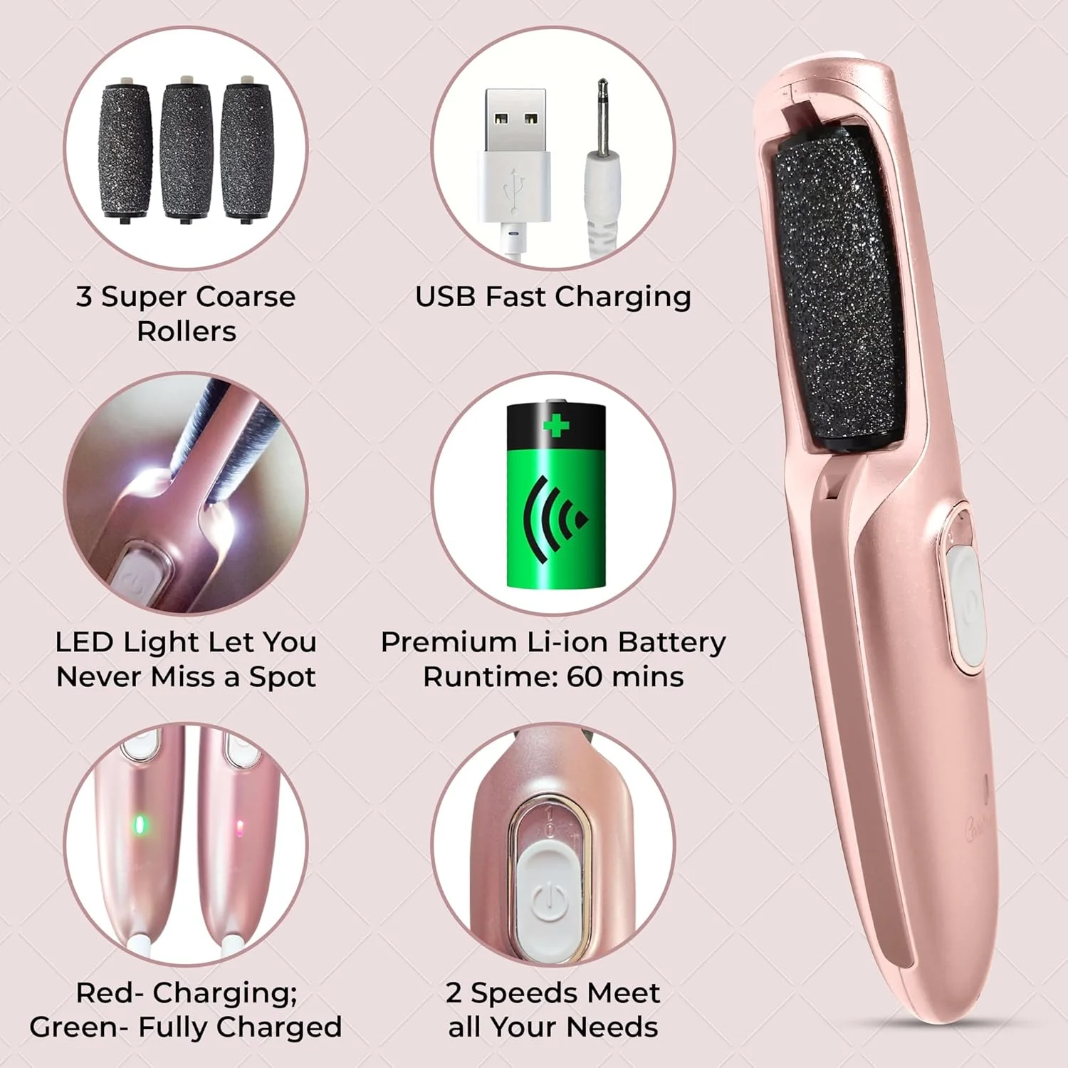 سوهان برقی قدرتمند و شارژی از برند Care me برای از بین بردن پینه پا