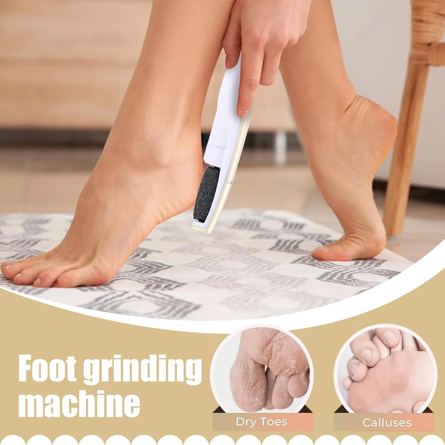 Callus Remover for Feet - Callus Remover Electric Pedicure Tools for Feet | Rechargeable Grinder Scrubber Pedicure Kit for Women Men Hard Rough Cracked Dead Skin Heel Care