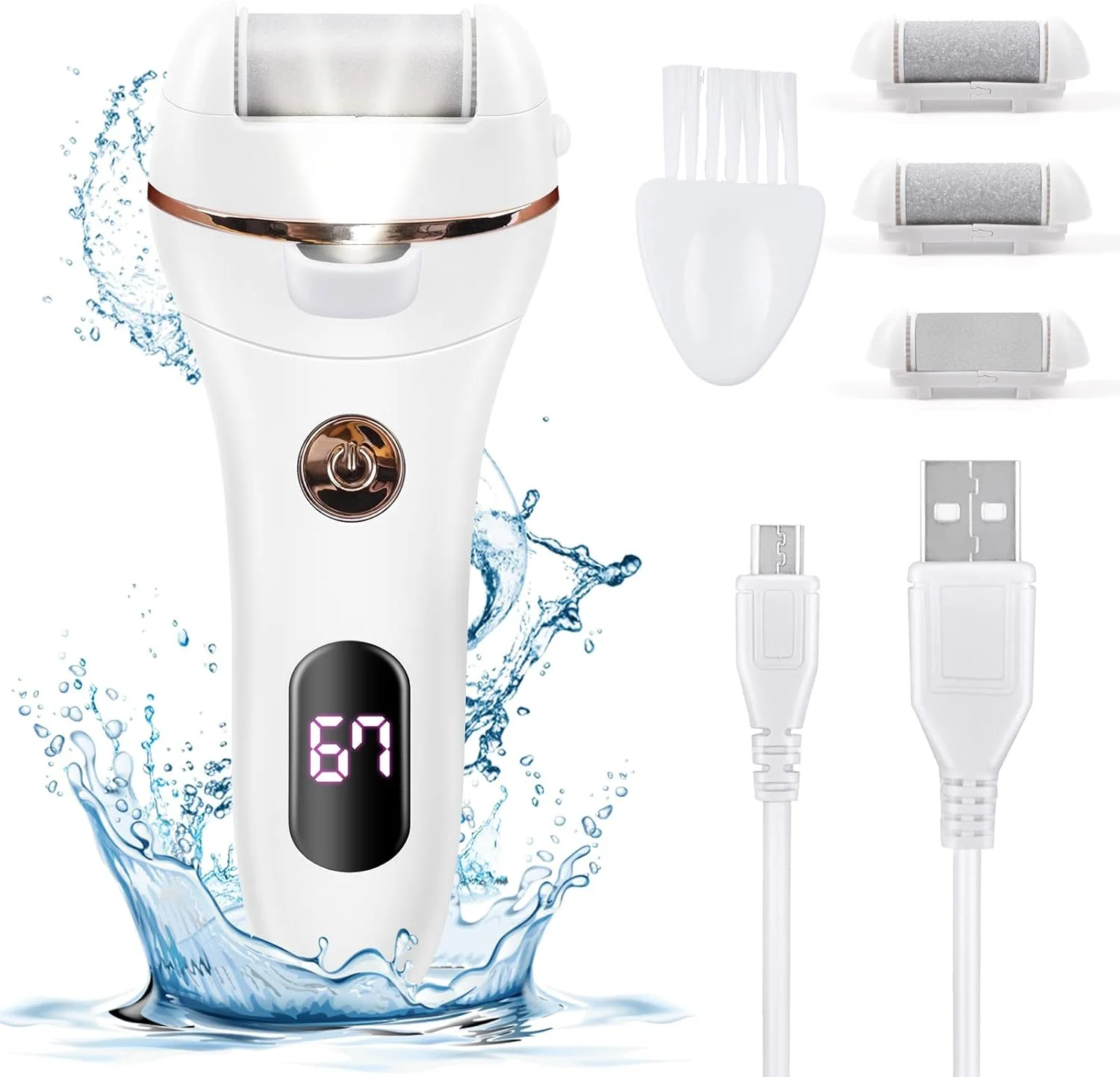 سوهان برقی پینه پا BNEHHOV، قابل شارژ USB، ابزار پدیکور با باتری 1200mAh، ضد آب IPX5، نمایشگر LED، دارای 3 سری سمباده تعویضی سوهان برقی پینه پا BNEHHOV، قابل شارژ USB، ابزار پدیکور با باتری 1200mAh، ضد آب IPX5، نمایشگر LED، دارای 3 سری سمباده تعویضی