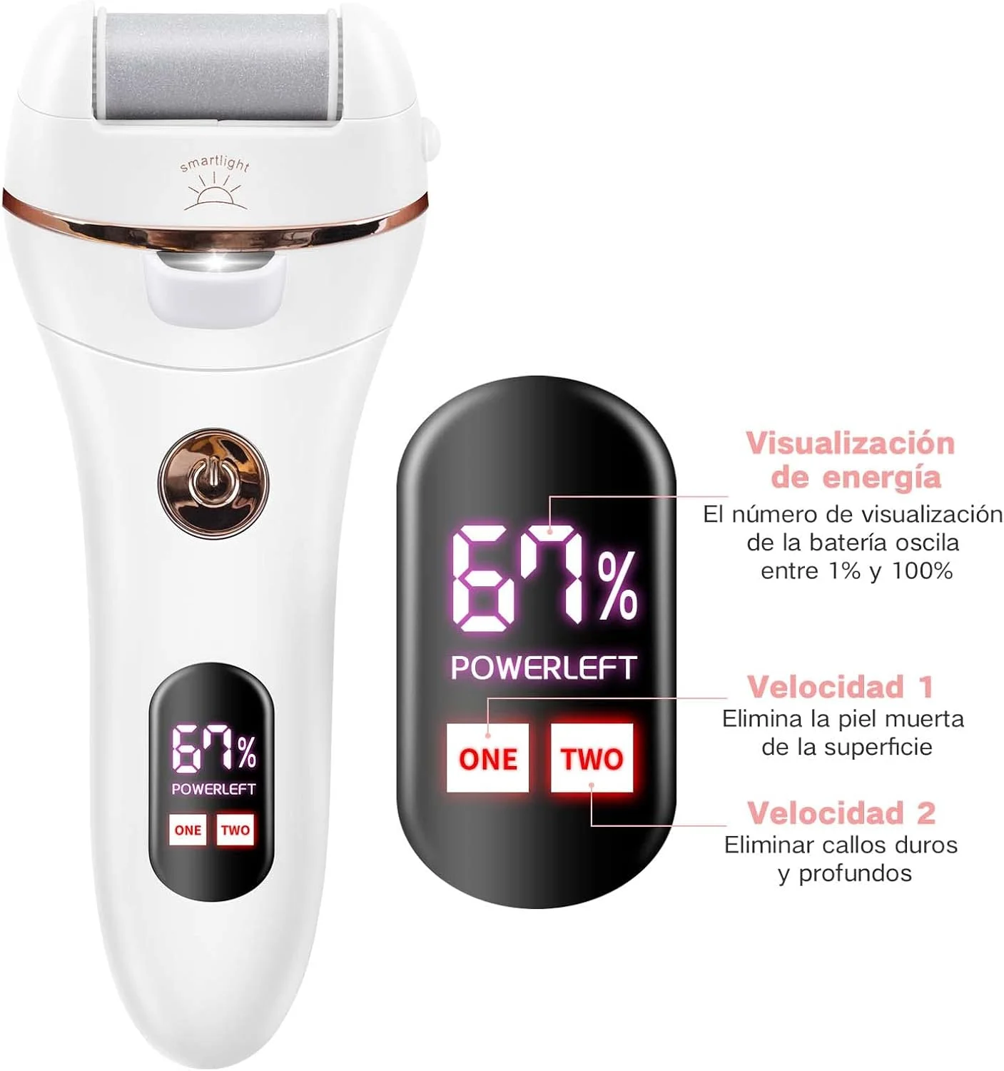 سوهان برقی پینه پا BNEHHOV، قابل شارژ USB، ابزار پدیکور با باتری 1200mAh، ضد آب IPX5، نمایشگر LED، دارای 3 سری سمباده تعویضی