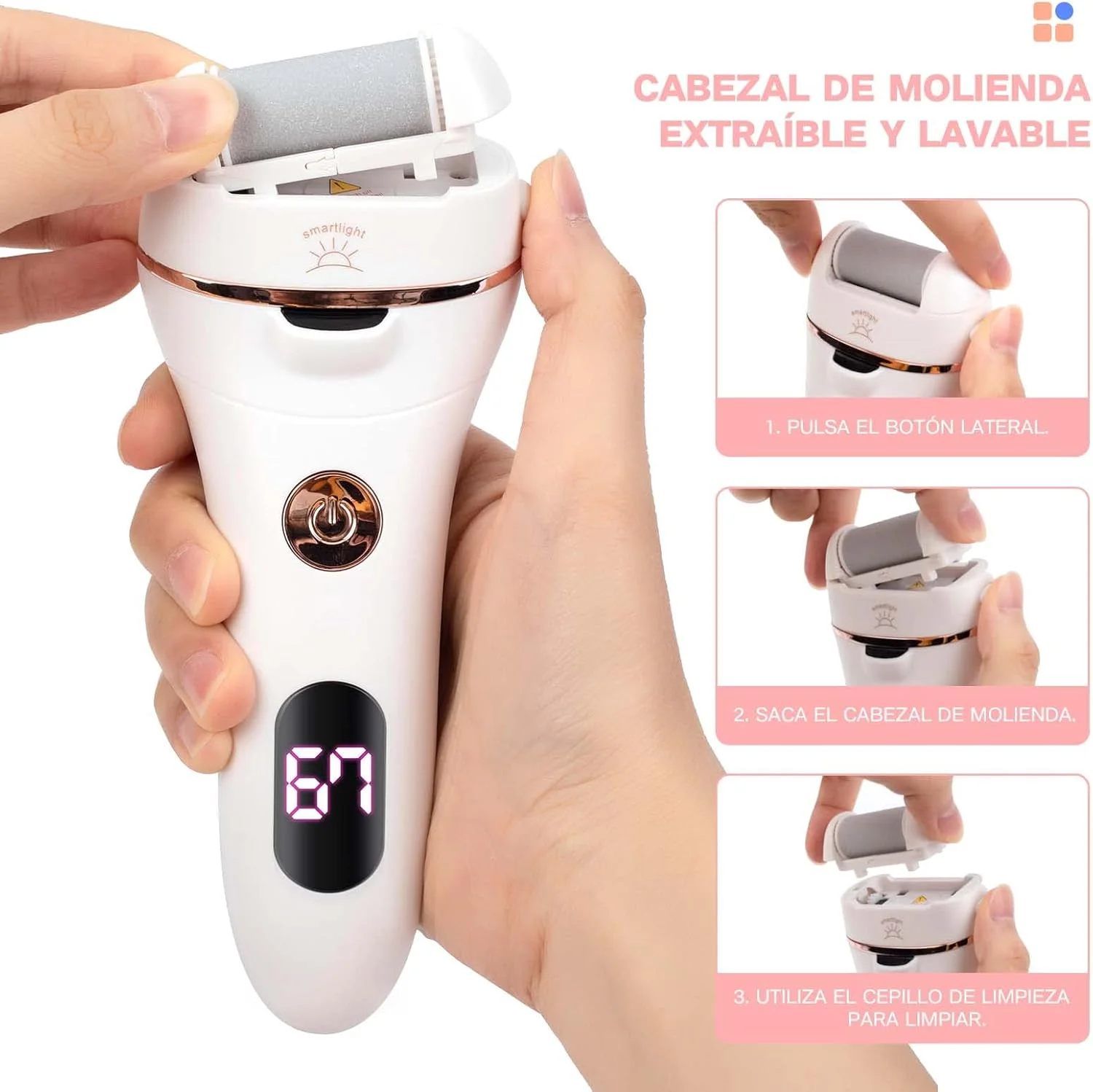 سوهان برقی پینه پا BNEHHOV، قابل شارژ USB، ابزار پدیکور با باتری 1200mAh، ضد آب IPX5، نمایشگر LED، دارای 3 سری سمباده تعویضی