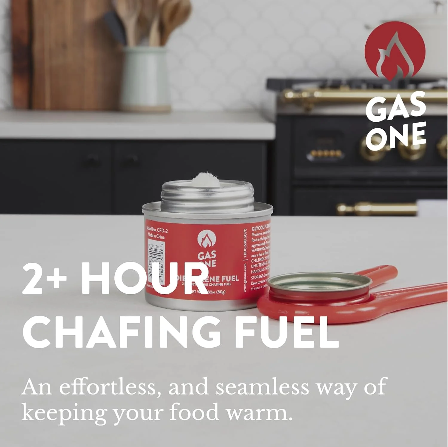 سوخت گرمایشی GASONE با ماندگاری بیش از 2 ساعت - گرم نگهدارنده غذا برای ست بوفه دیش گرمایشی - سوخت مایع ایمن با فتیله و درب بازکن (بسته 12 عددی) - CFD-2-12