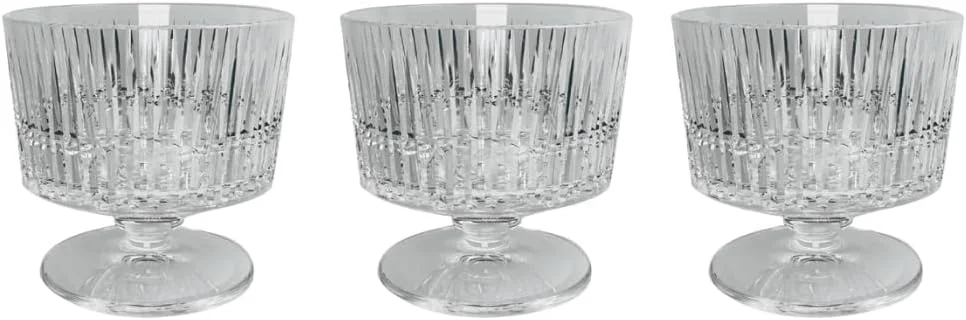 ست کاسه دسر شیشه ای گرماکس، بسته 3 عددی - کاسه دسر شیشه ای کریستالی زیبا برای بستنی، دسر - ایده آل برای افراد خبره و مناسب برای دکوراسیون بار خانگی - کیفیت و طراحی شگفت انگیز. 255 میلی لیتر