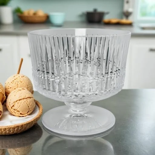 ست کاسه دسر شیشه ای گرماکس، بسته 3 عددی - کاسه دسر شیشه ای کریستالی زیبا برای بستنی، دسر - ایده آل برای افراد خبره و مناسب برای دکوراسیون بار خانگی - کیفیت و طراحی شگفت انگیز. 255 میلی لیتر