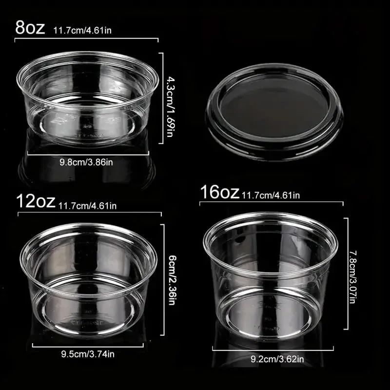 بسته 25 عددی لیوان دسر پلاستیکی شفاف 240 میلی لیتری FUFU با درب تخت - کاسه دسر PET برای کیک، پودینگ، ماست، ژله و موس - ایده آل برای تنقلات، مهمانی ها و رویدادها (240 میلی لیتر)