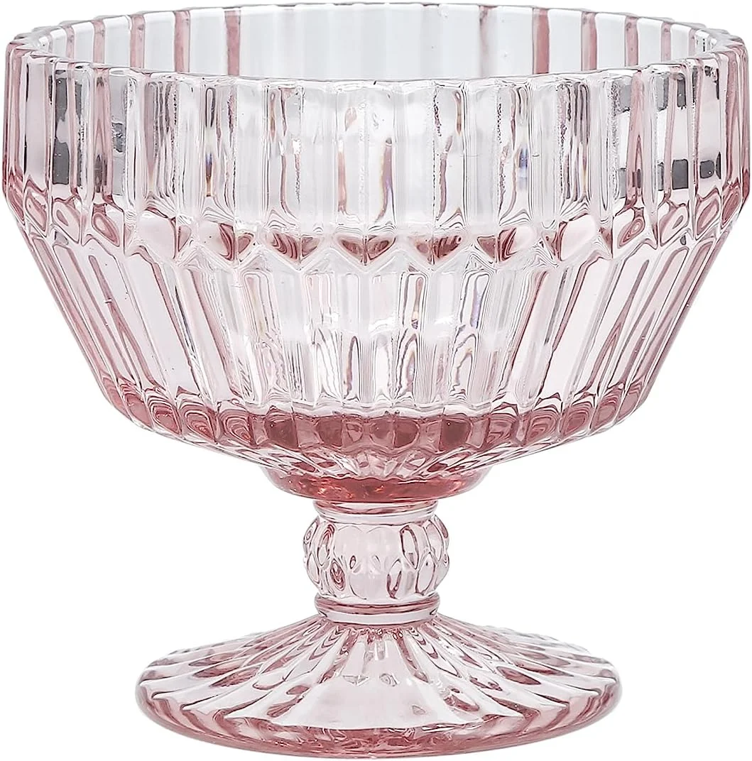 ست 6 تایی پیاله دسر پایه دار شیشه ای فورتسا آرچی، 10 اونس، صورتی