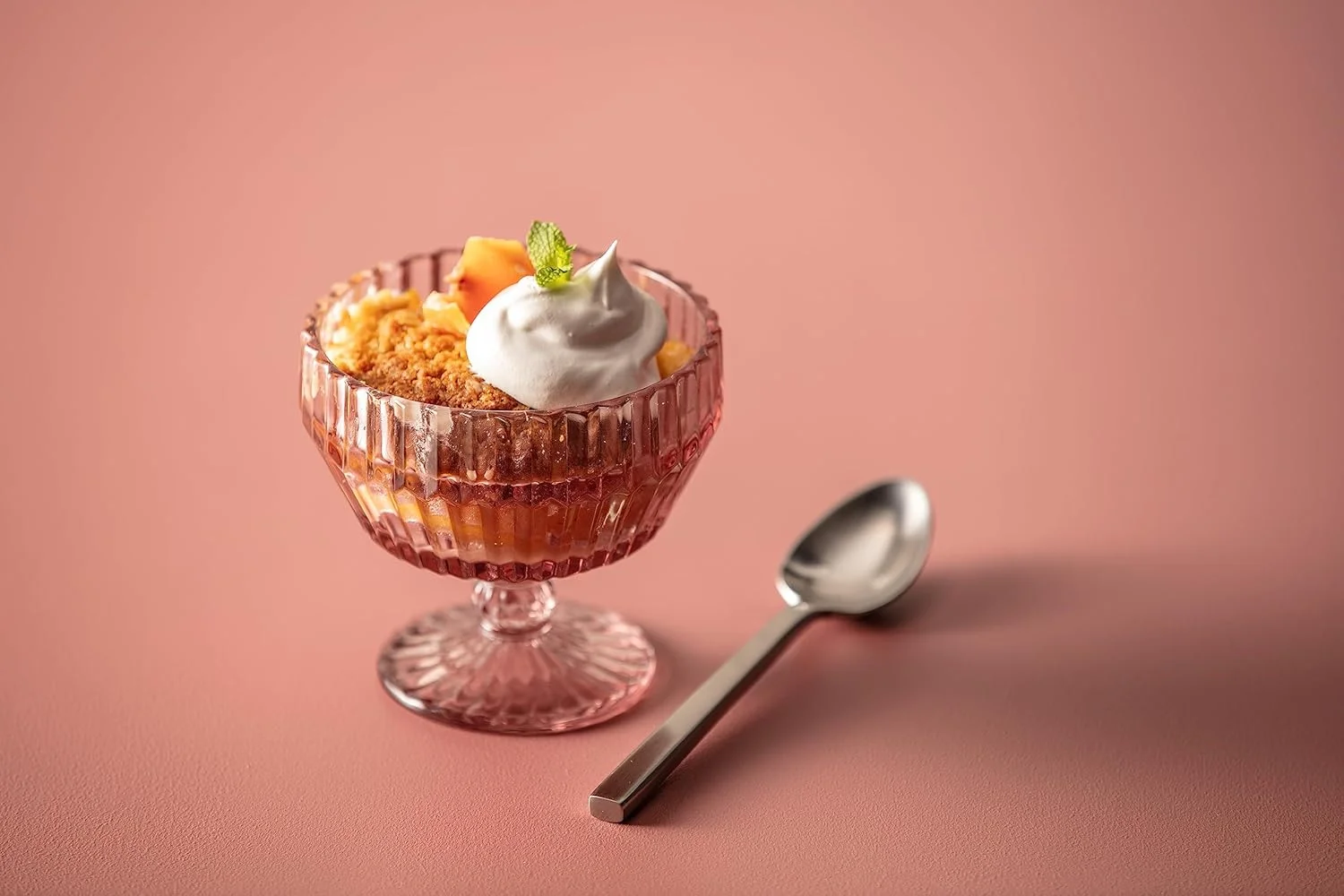 ست 6 تایی پیاله دسر پایه دار شیشه ای فورتسا آرچی، 10 اونس، صورتی