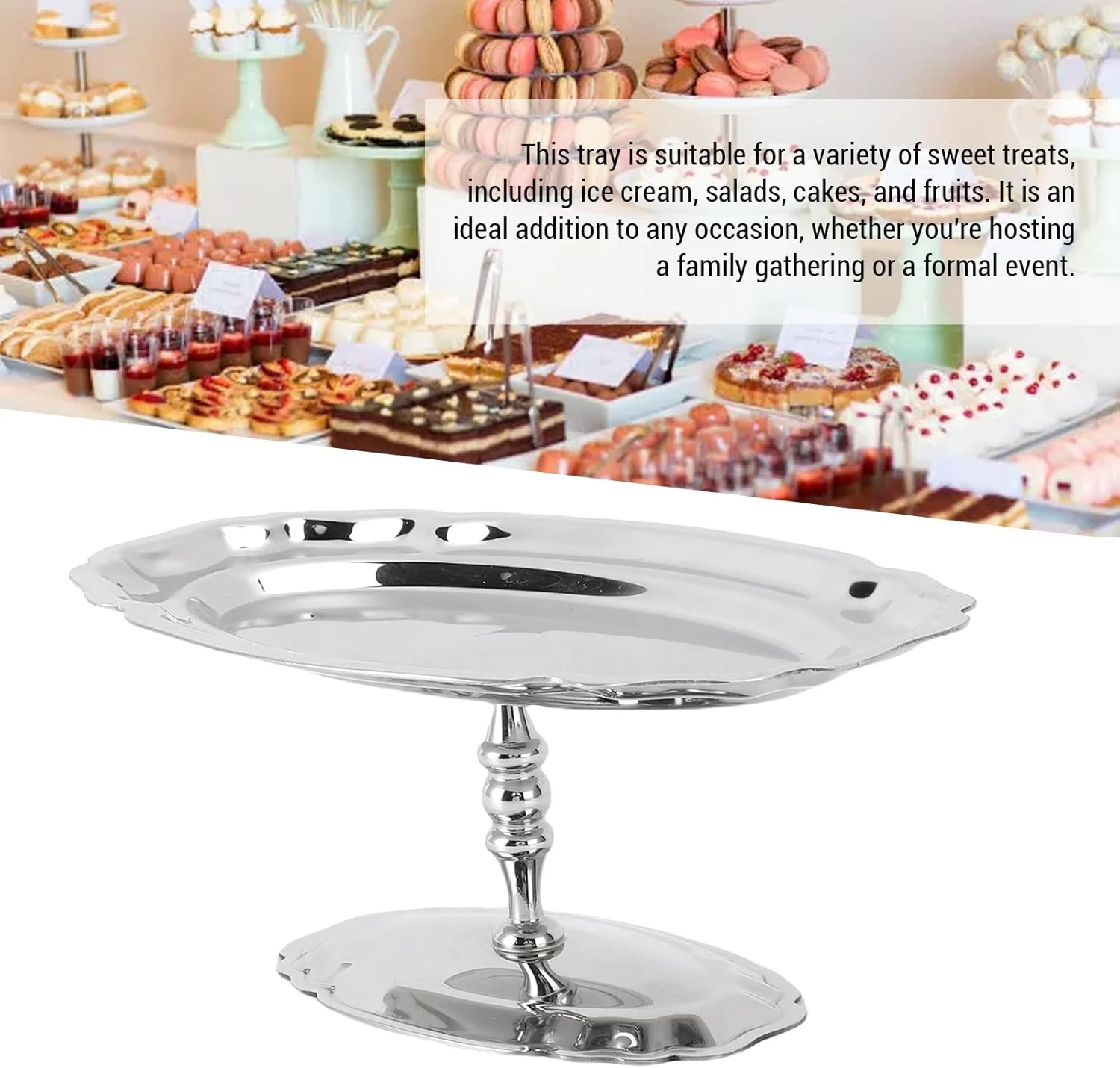 کاسه بستنی Fockety، جام بستنی پایه دار استیل ضد زنگ، کاسه دسر بیضی شکل قابل استفاده مجدد برای پودینگ، سالاد، میوه، میان وعده، ماست، آب نبات، پیش غذا، چاشنی، مهمانی ها، عروسی ها