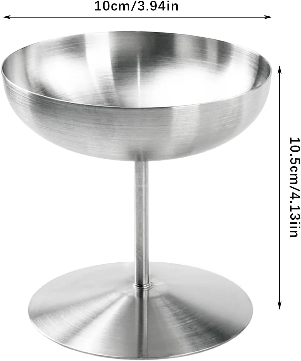 جام بستنی فلای‌لین، ظرف دسر استیل، کاسه سس، مناسب سالاد، میوه، پودینگ، ماست، ظرف اسنک و شیرینی، پایه بلند گرد، مناسب مهمانی کریسمس (نقره‌ای، 150 میلی‌لیتر)