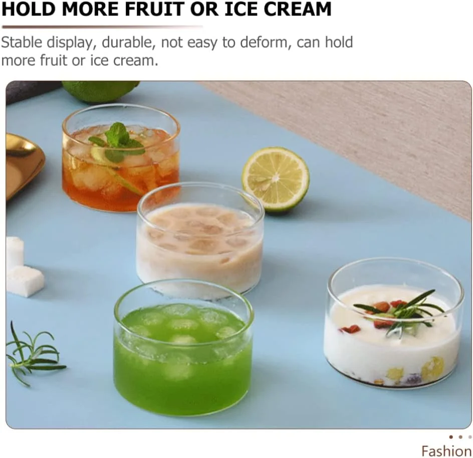 جام دسر FOMIYES: 2 عدد کاسه دسر شیشه ای کوچک - لیوان های شفاف برای مزه کردن، کاسه های آماده سازی برای ماست و بستنی